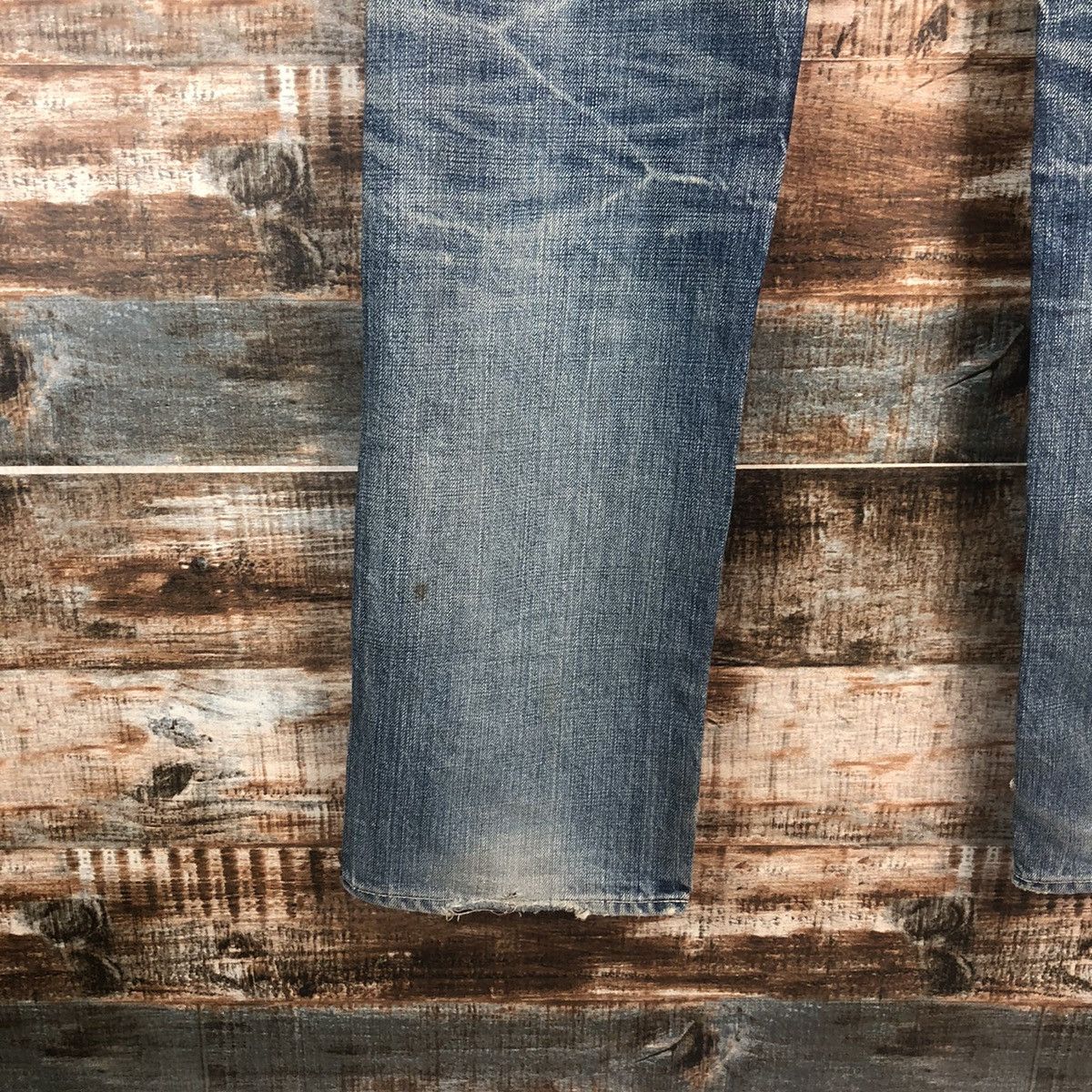 Japanese Brand DL Japanese Brand Blue Distressed Denim Pants #C089 Size US 31 - 17 Thumbnail