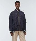 Valentino o1y0525 Bomber Jacket in Midnight Blue Size US L / EU 52-54 / 3 - 3 Thumbnail