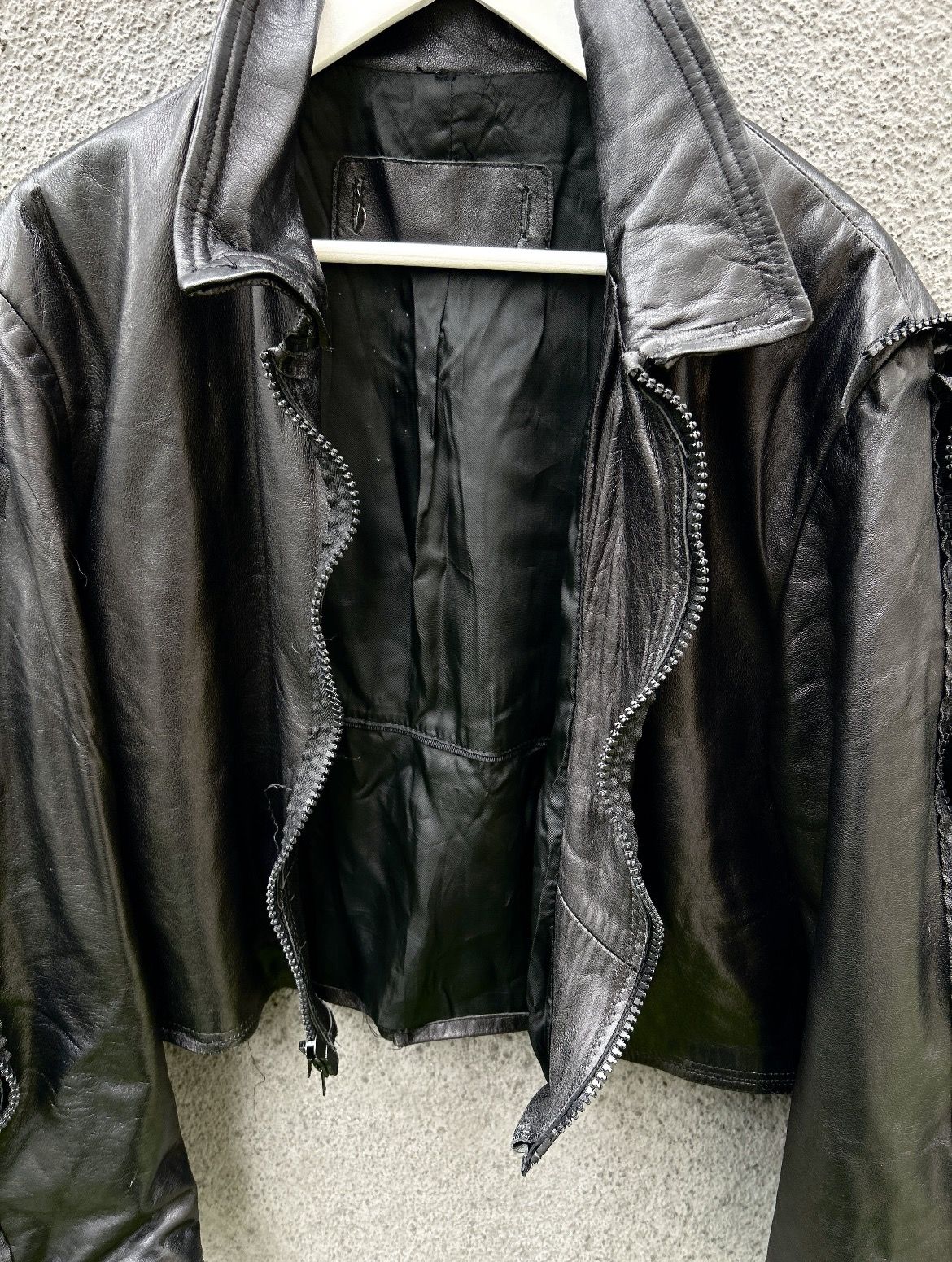 Vintage Avant Garde Archival Clothing Cropped Zip Up Leather Jacket Size US L / EU 52-54 / 3 - 8 Preview