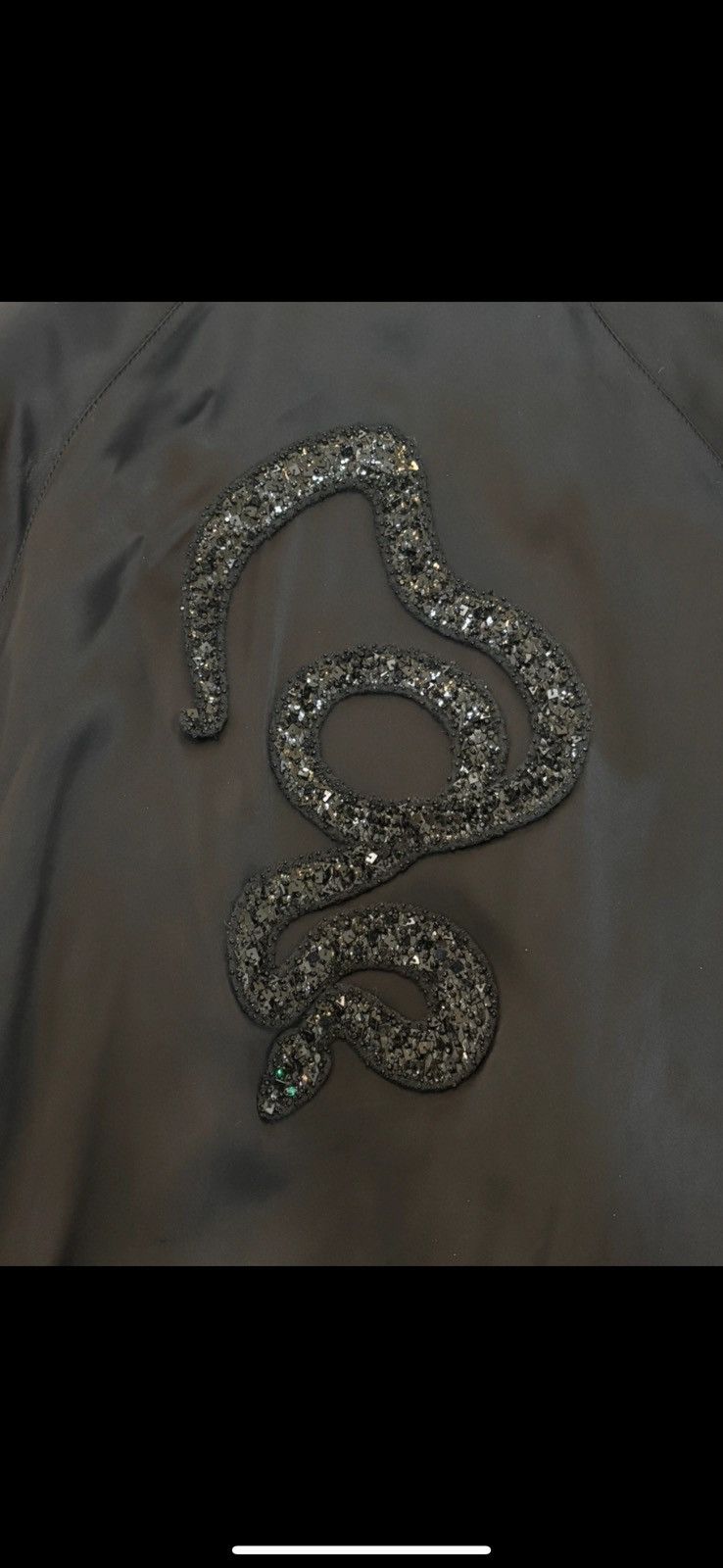 Saint Laurent Paris Saint Laurent Black Satin Snake Bomber Jacket Size US M / EU 48-50 / 2 - 3 Thumbnail