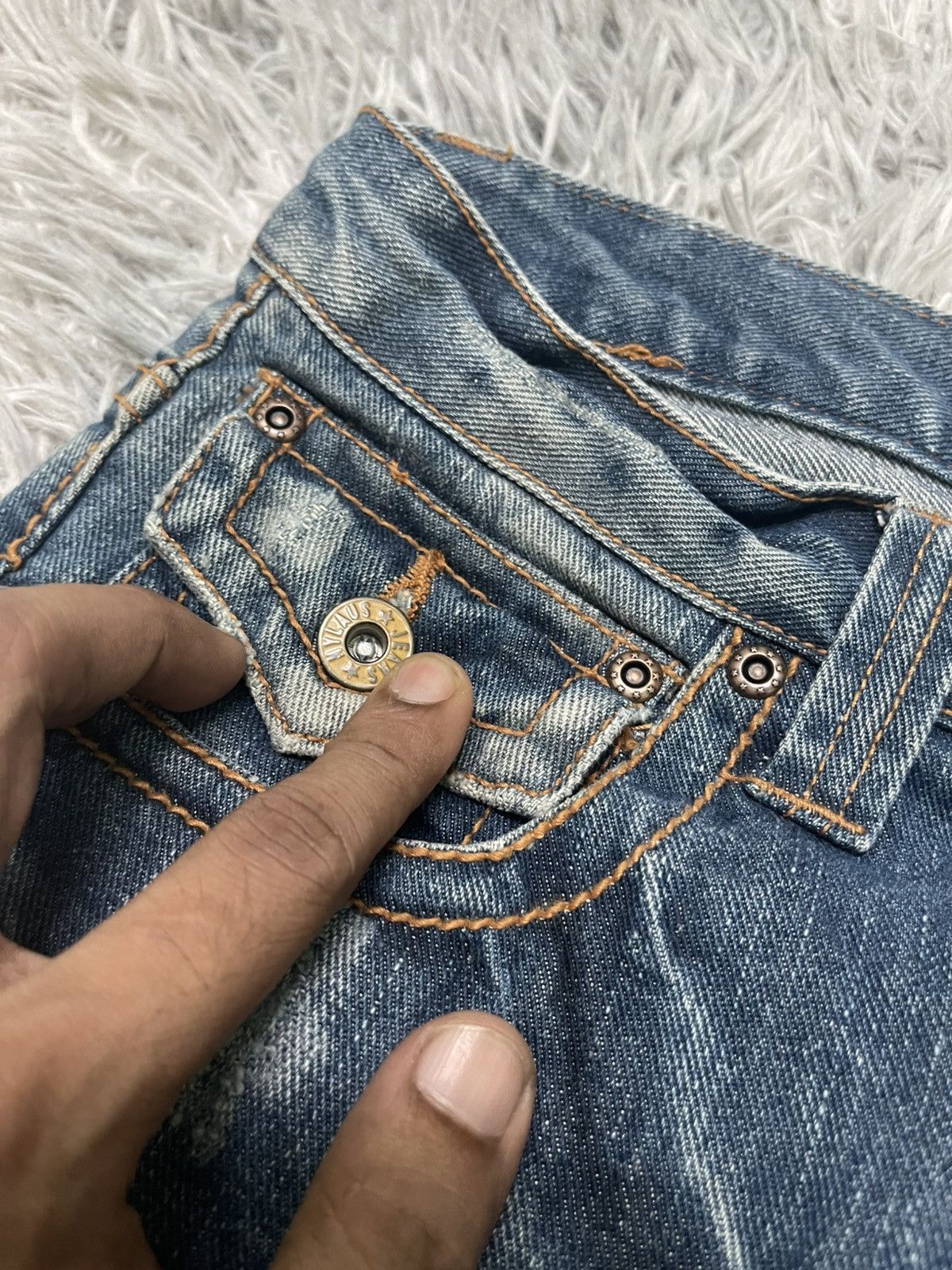 If Six Was Nine 2000s NYLUS FLARE JEANS WASHABLE DENIM RARE DESIGN Size US 30 / EU 46 - 8 Thumbnail