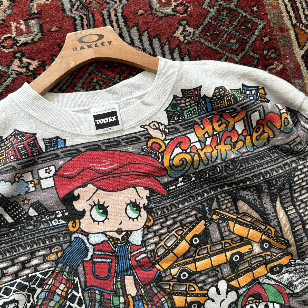 Vintage 1994 Betty Boop “Hey Girlfriend/Taxi!” AOP Crewneck Vintage Size US XL / EU 56 / 4 - 6 Thumbnail