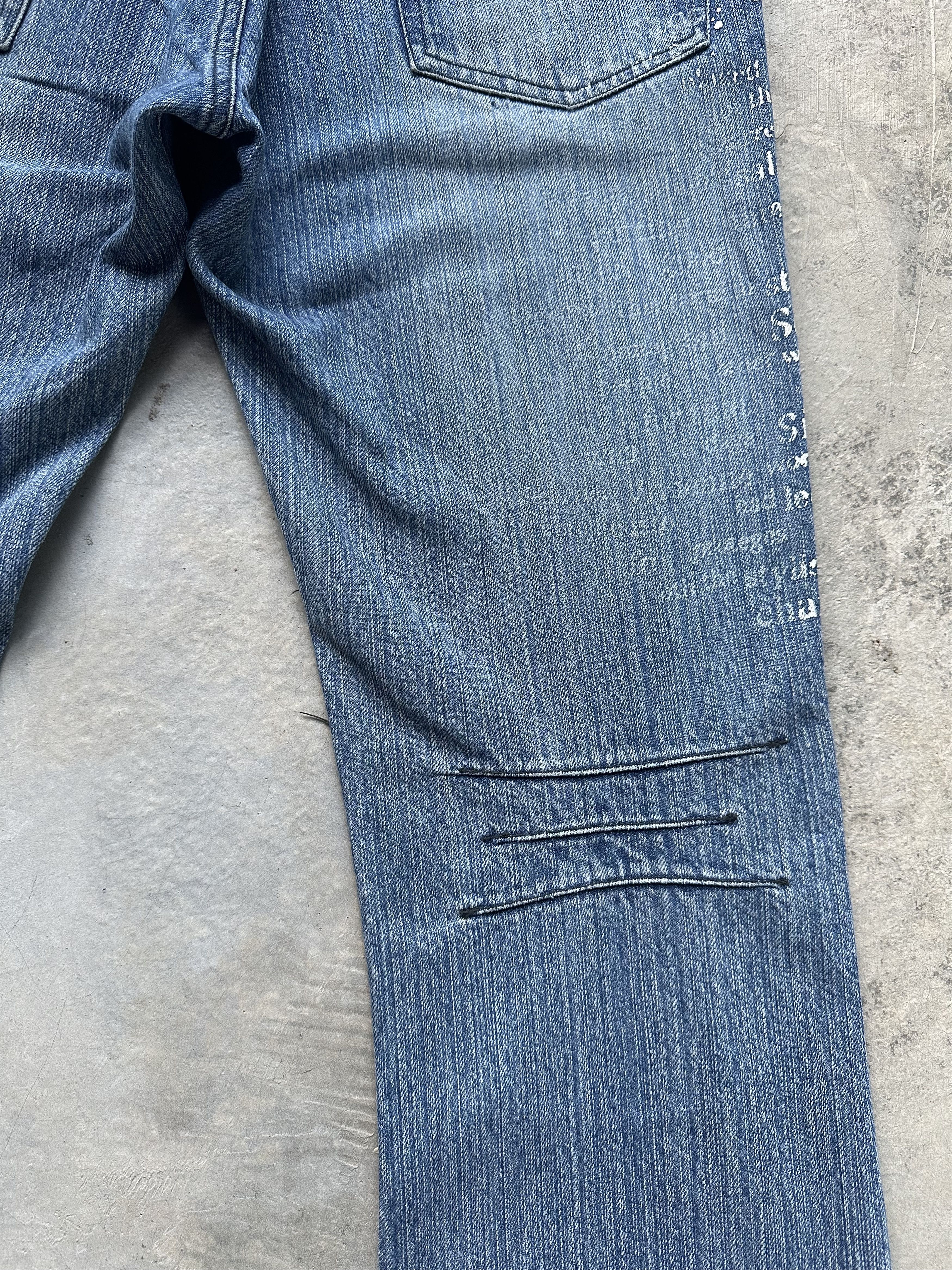 If Six Was Nine Differency by Rupert Edge Mud Paint Patchwork Denim Jeans Size US 30 / EU 46 - 18 Thumbnail