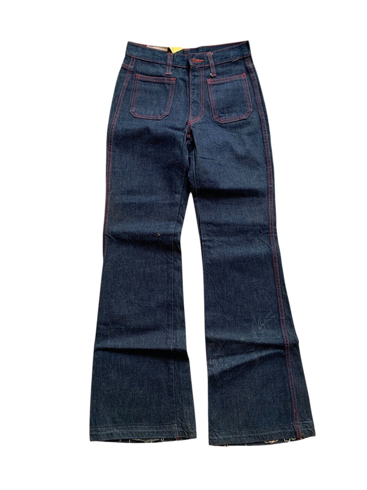 Vintage Vintage late 60's Flare Navajon Flared Denim Pants Size 24" / US 00 / IT 34 - 1 Thumbnail