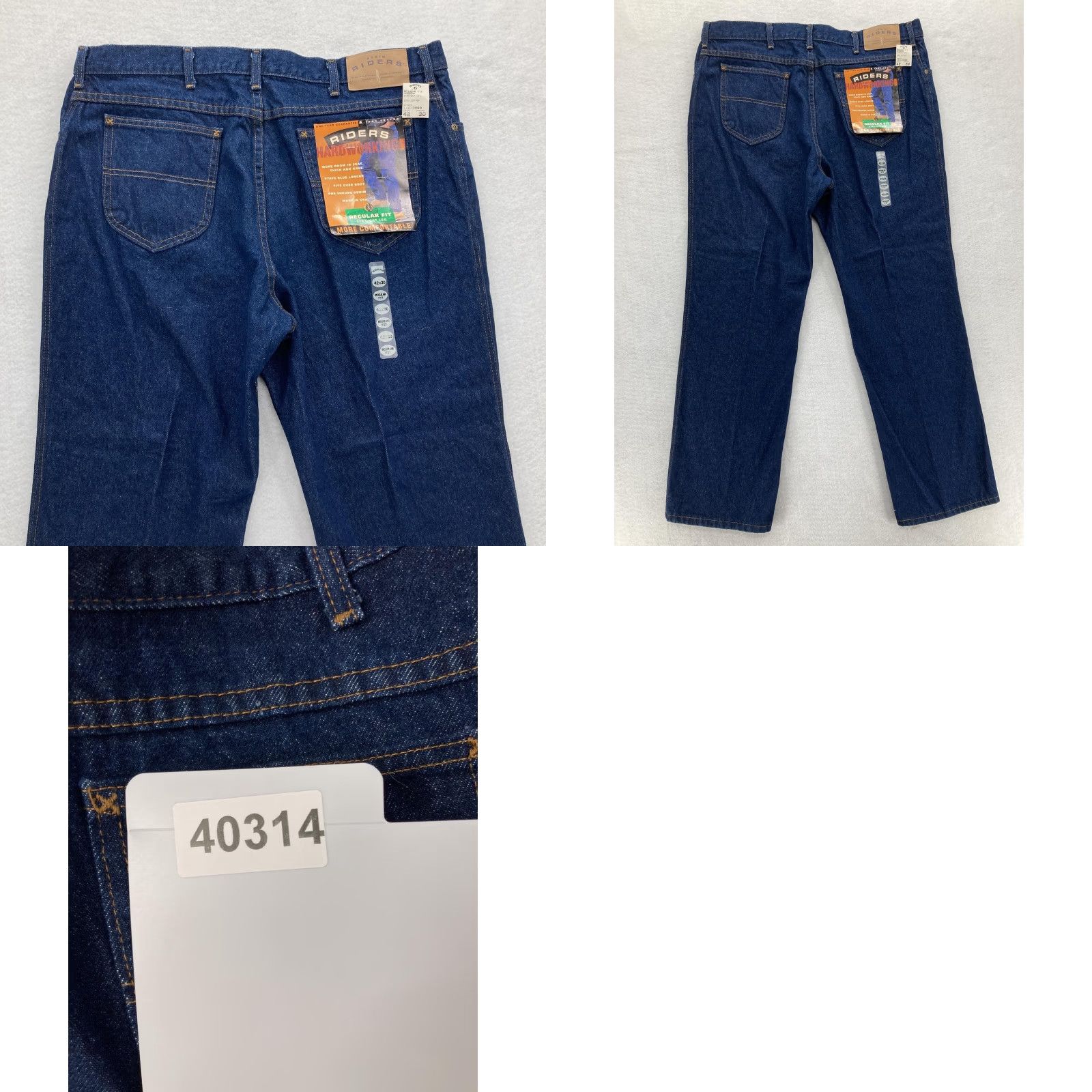 Lee VINTAGE Lee Riders Jeans Mens 42x30 Blue Denim Regular Straight USA Union Made Size US 42 / EU 58 - 9 Thumbnail