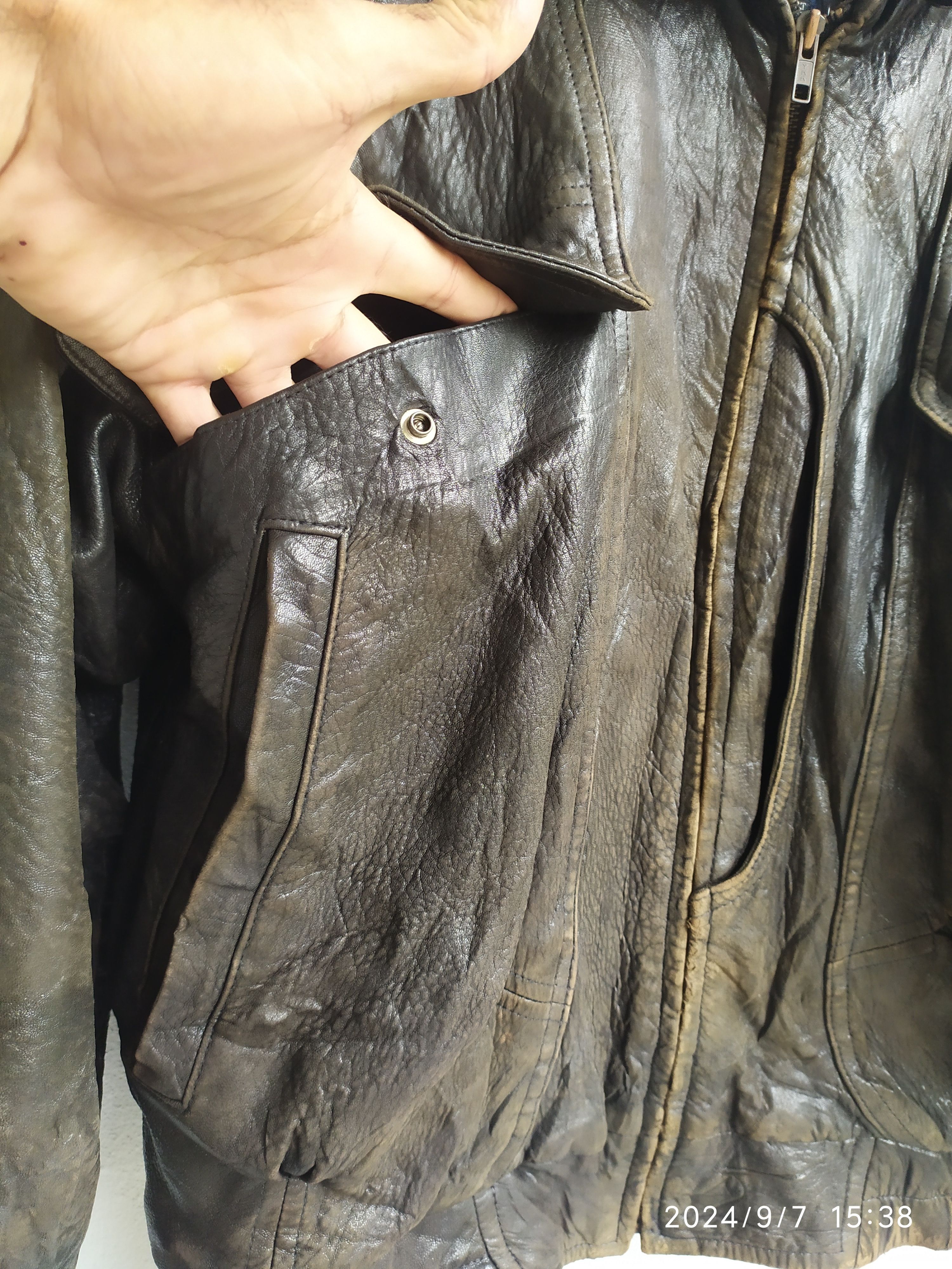 Vintage Vintage Robert Comstock Bikers Leather Jacket Size US L / EU 52-54 / 3 - 4 Thumbnail