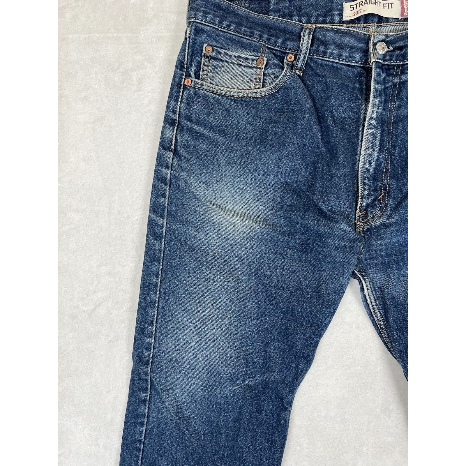 Levi's Vintage Levi’s 505 Blue Denim Jeans Size 40x30 Straight Fit Size US 40 / EU 56 - 2 Thumbnail