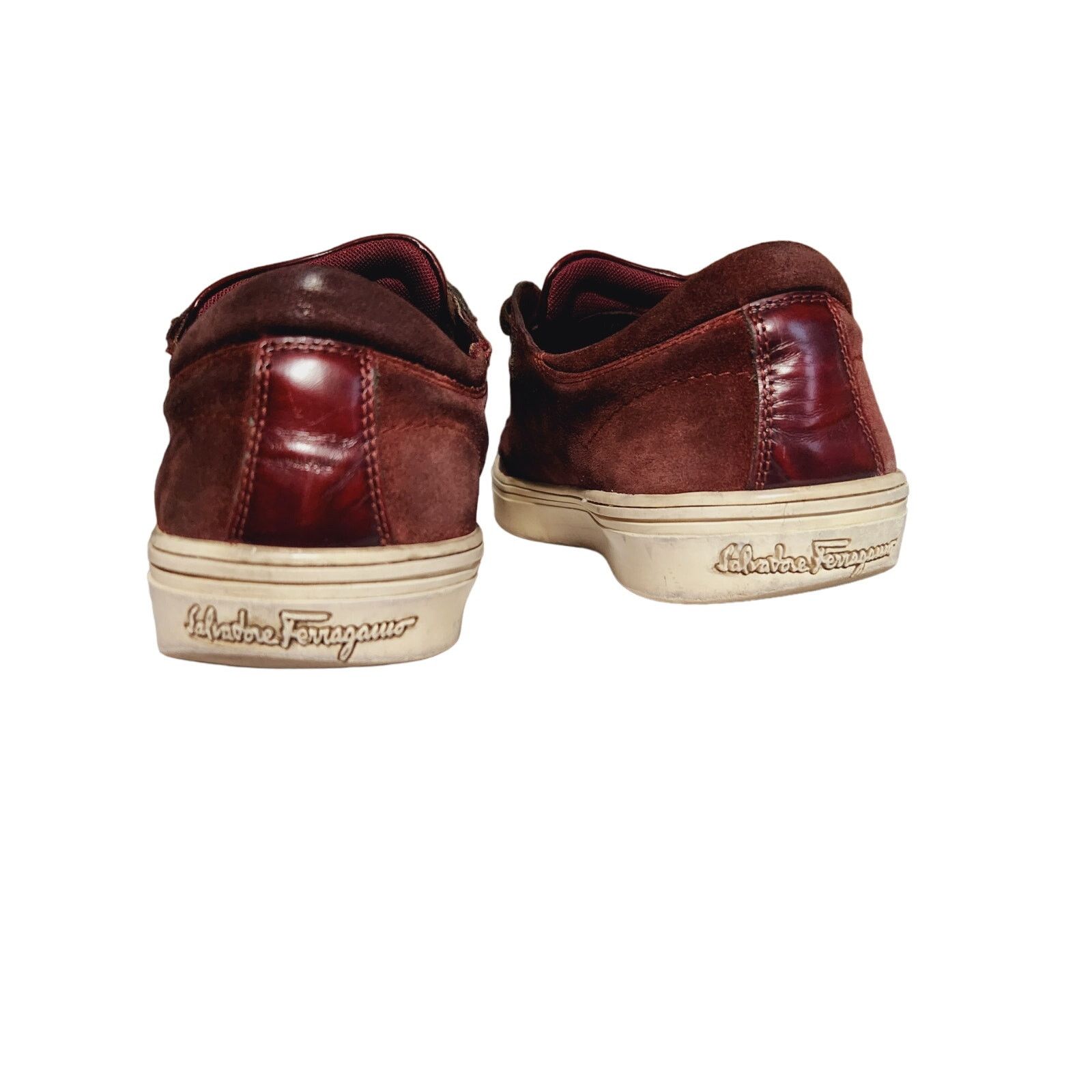 Salvatore Ferragamo Salvatore Ferragamo Sneakers Deep Burgundy Red Leather 12 US Size US 12 / EU 45 - 7 Thumbnail
