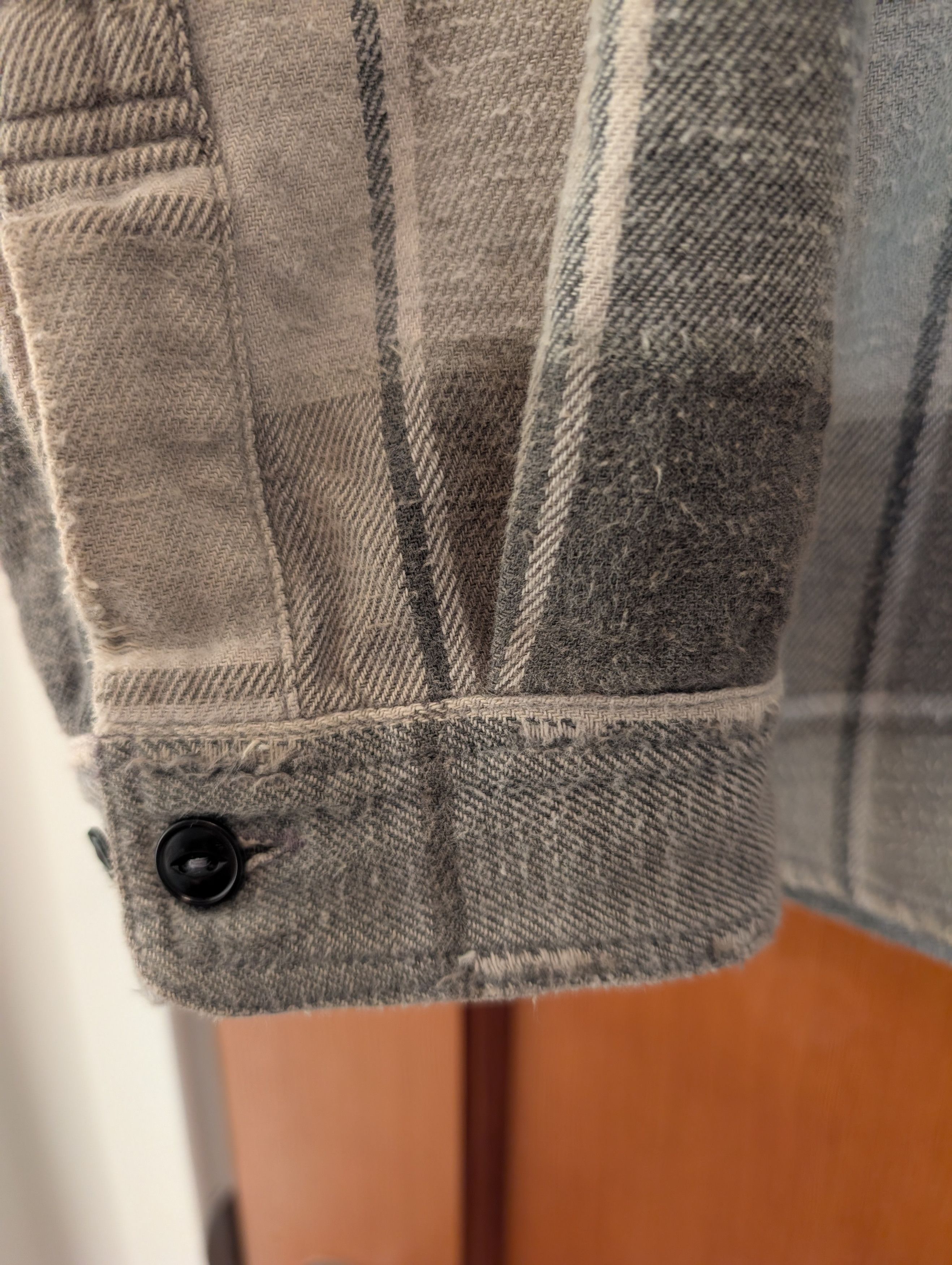 Gold Cotton Nel Check Work Shirt (Damage Aged)