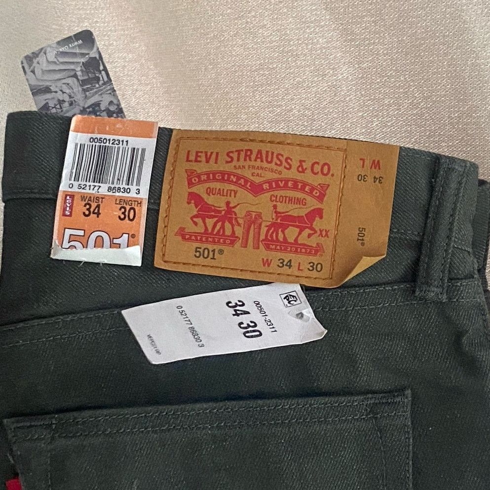 Levi's Levi's 501 White Oak Cone Denim olive green m 34 x 30 Size US 34 / EU 50 - 2 Thumbnail