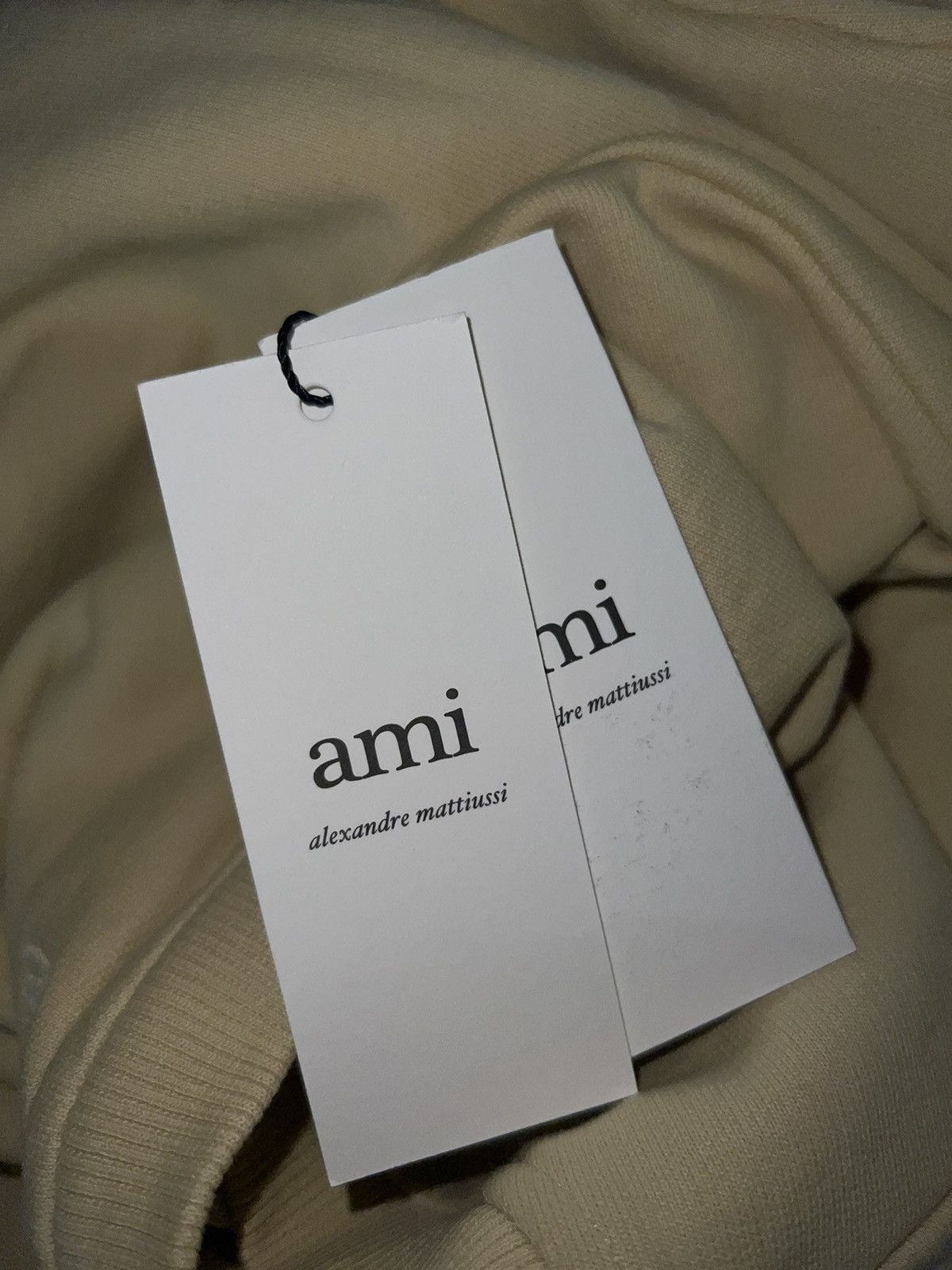 AMI NEW L Beige Vanilla Ami de Cœur Logo Classic Sweat-shirt Size US L / EU 52-54 / 3 - 5 Thumbnail