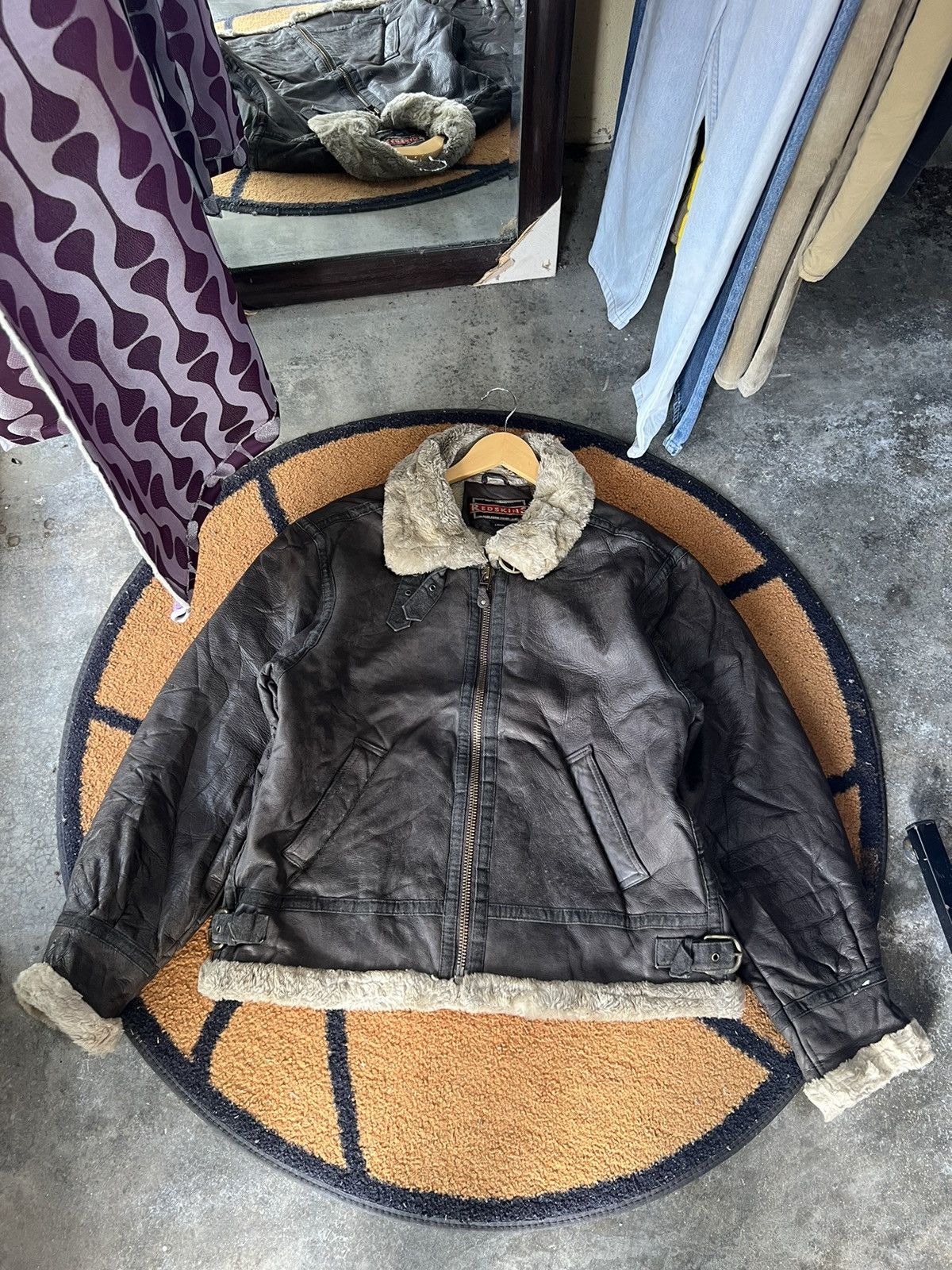 🔥Vintage Redskins B-2 Shearling Jacket