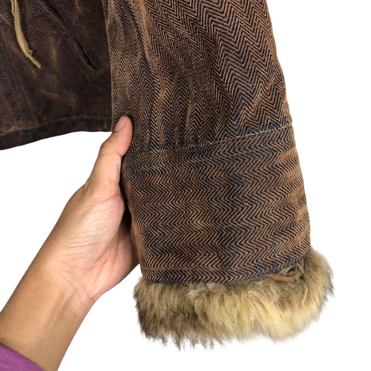 Japanese Brand Vintage Denim Biker Jacket CPMarket Mink Fur Lining Blanket Size US M / EU 48-50 / 2 - 16 Thumbnail