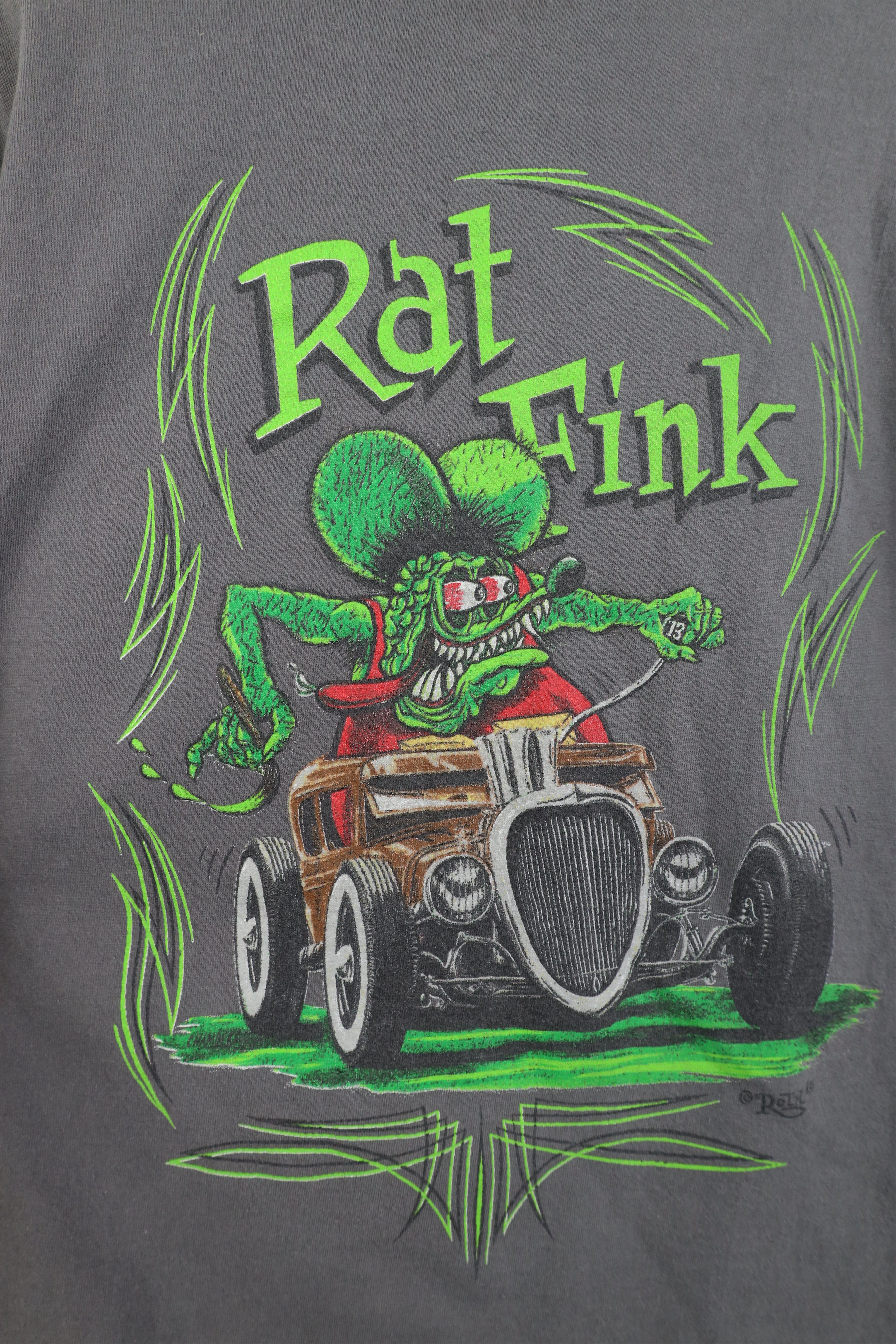 Vintage Y2K Rat Fink Spell Big Daddy Tribal Hot Rod Car T-Shirt Gray Size US XL / EU 56 / 4 - 10 Thumbnail