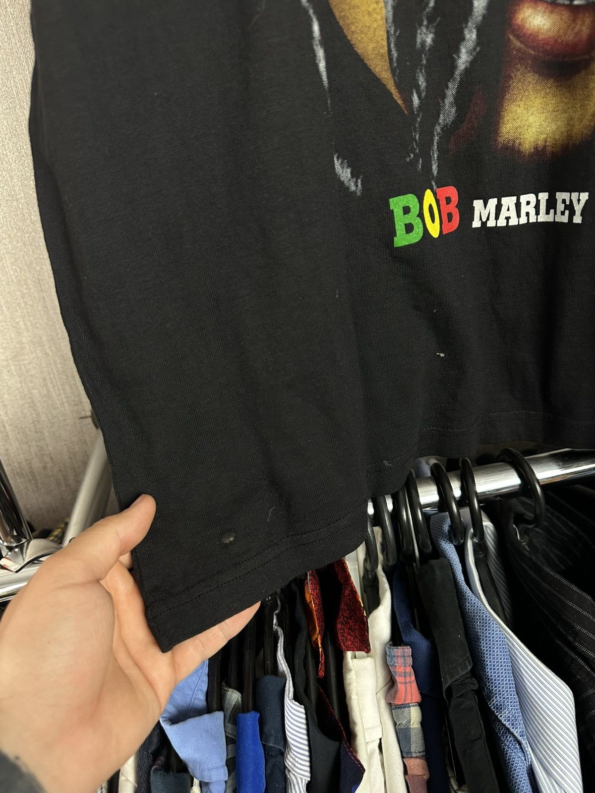 Band Tees × Vintage Vintage Bob Marley Rastaman Double Side Black Band Tee Size US L / EU 52-54 / 3 - 3 Thumbnail