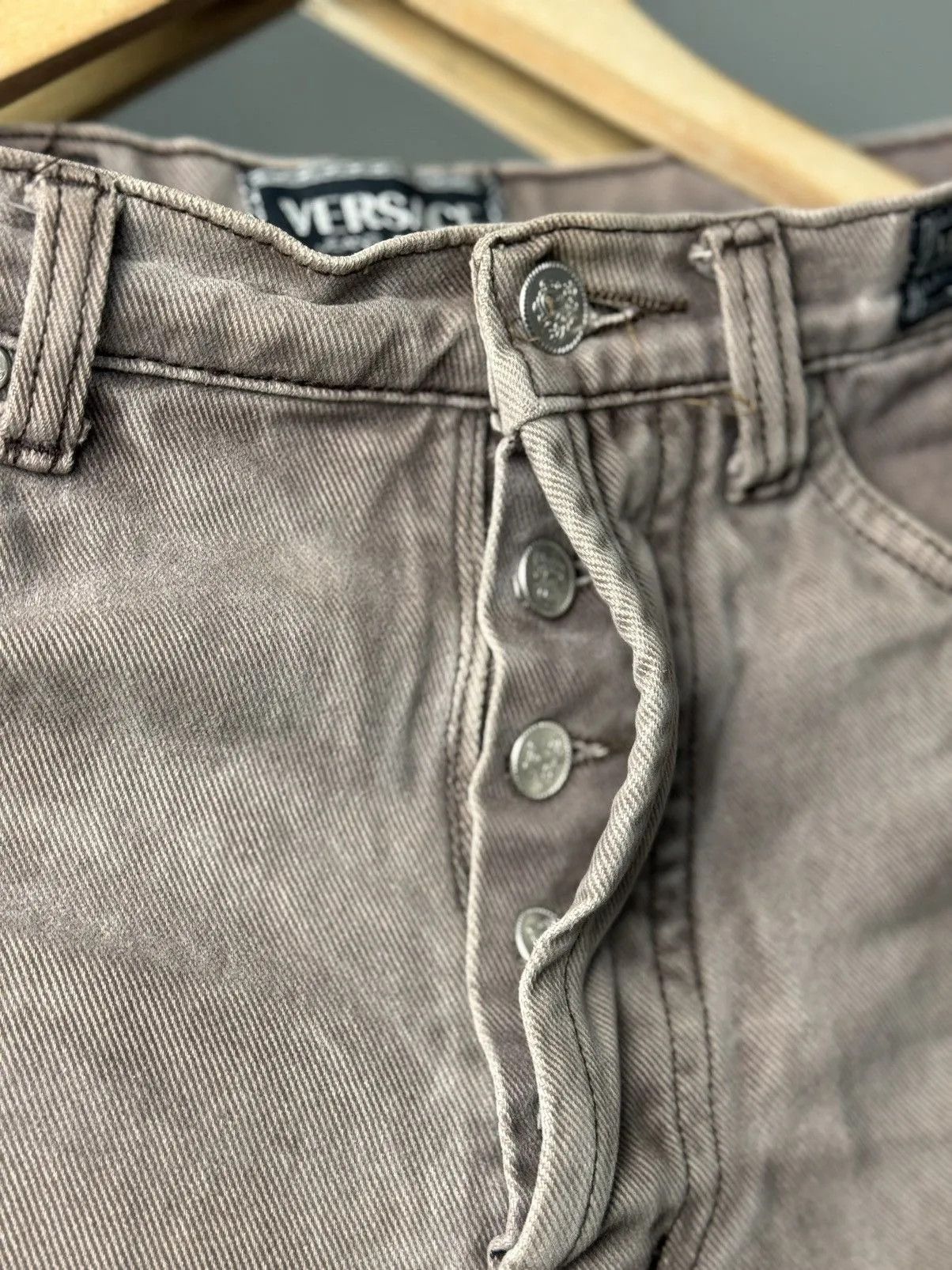 Versace × Vintage Vintage Versace Jeans Skinny Fit Denim Big Logo Black Siz 31 Size US 31 - 9 Thumbnail