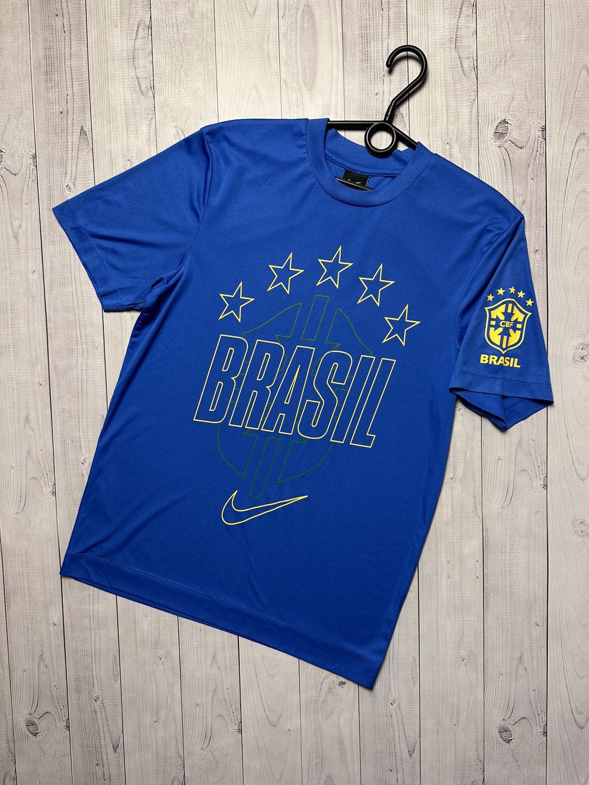 Nike × Vintage Vintage Nike Brazil tee jersey size M blue rare logo Brasil Size US M / EU 48-50 / 2 - 1 Thumbnail