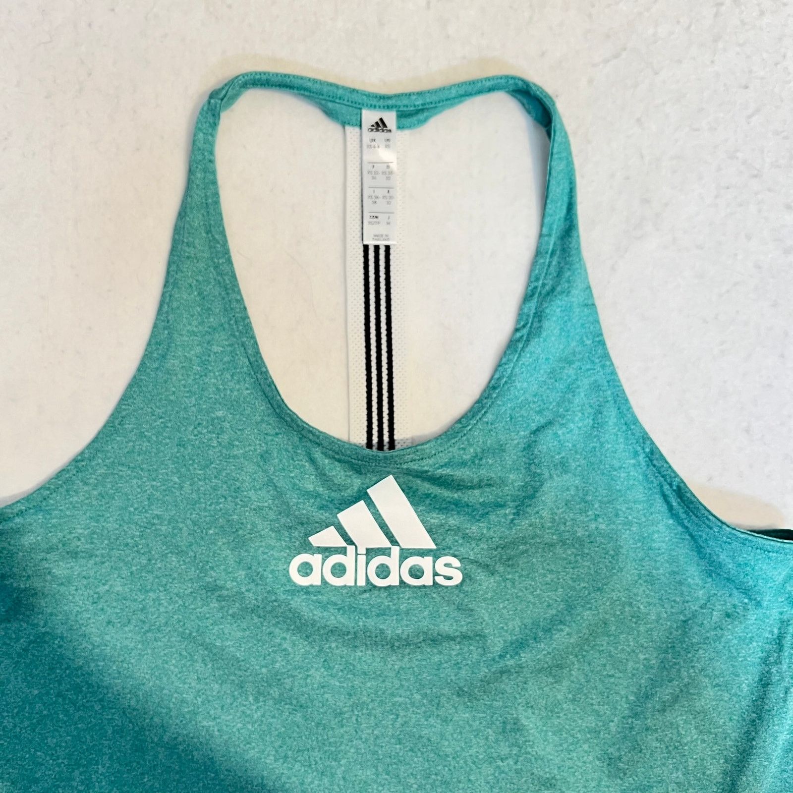 Adidas Adidas Racerback Workout Shirt Woman XS Heathered Green Race Size XS / US 0-2 / IT 36-38 - 4 Thumbnail