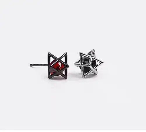 Sterling Silver Geometric Gem Stone Earrings Size ONE SIZE - 1 Thumbnail