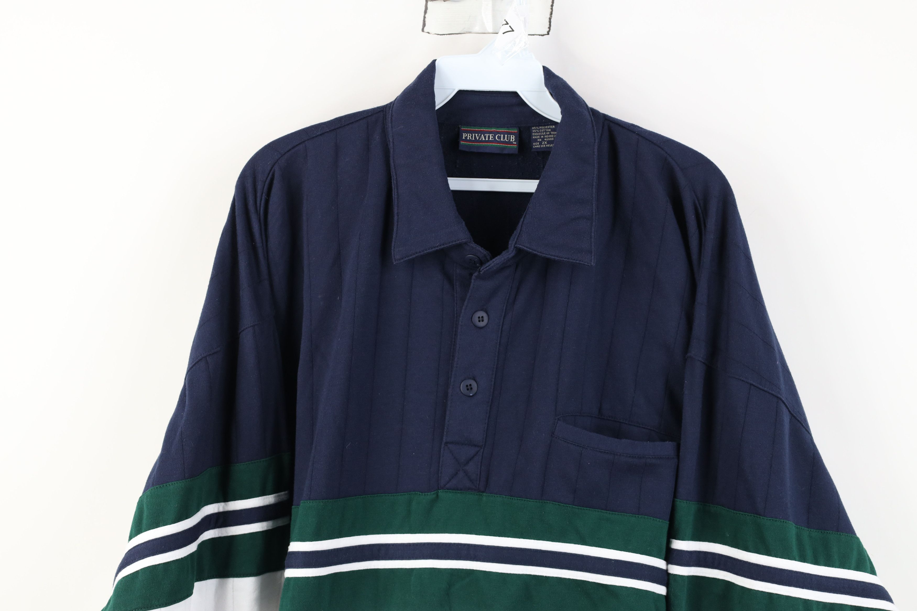 Vintage Vintage 90s Streetwear Pullover Long Sleeve Rugby Polo Size US XXL / EU 58 / 5 - 2 Thumbnail