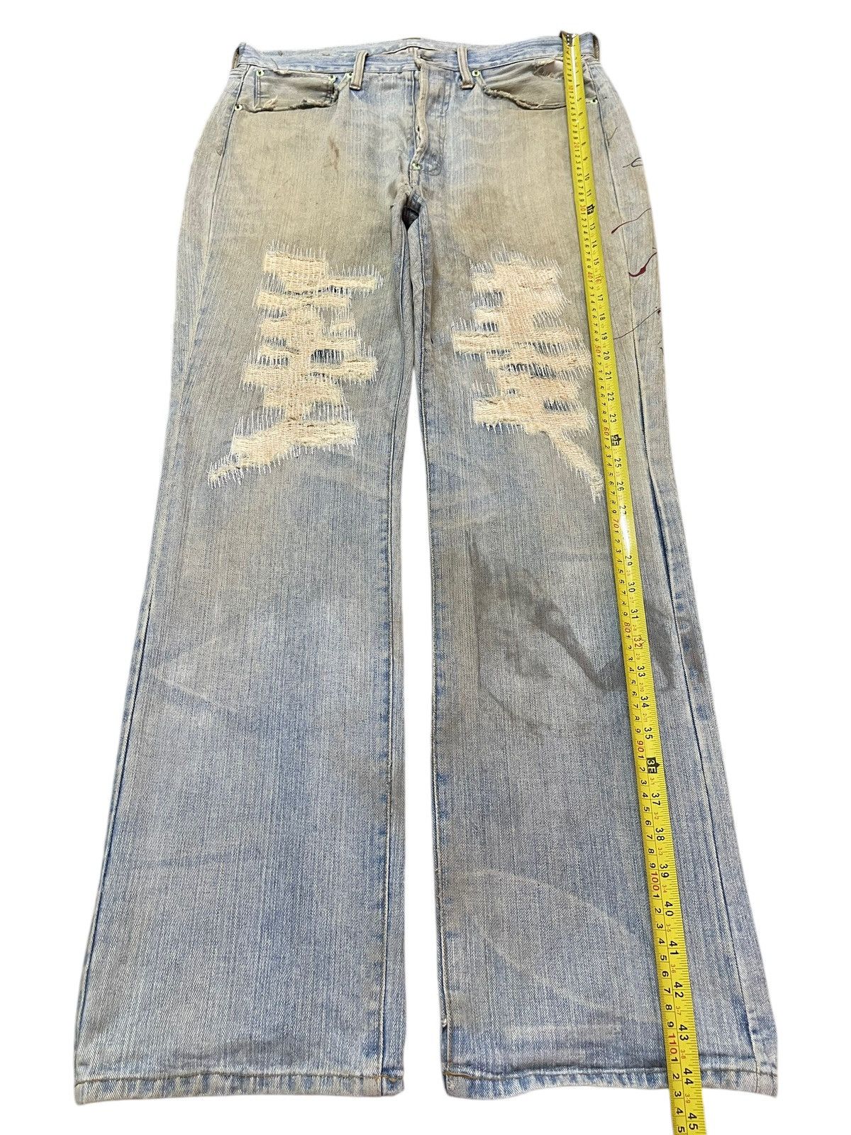 14th Addiction Vintage Japanese Brand Mud Wash Distress Paint Splatter Jean Size US 34 / EU 50 - 13 Thumbnail