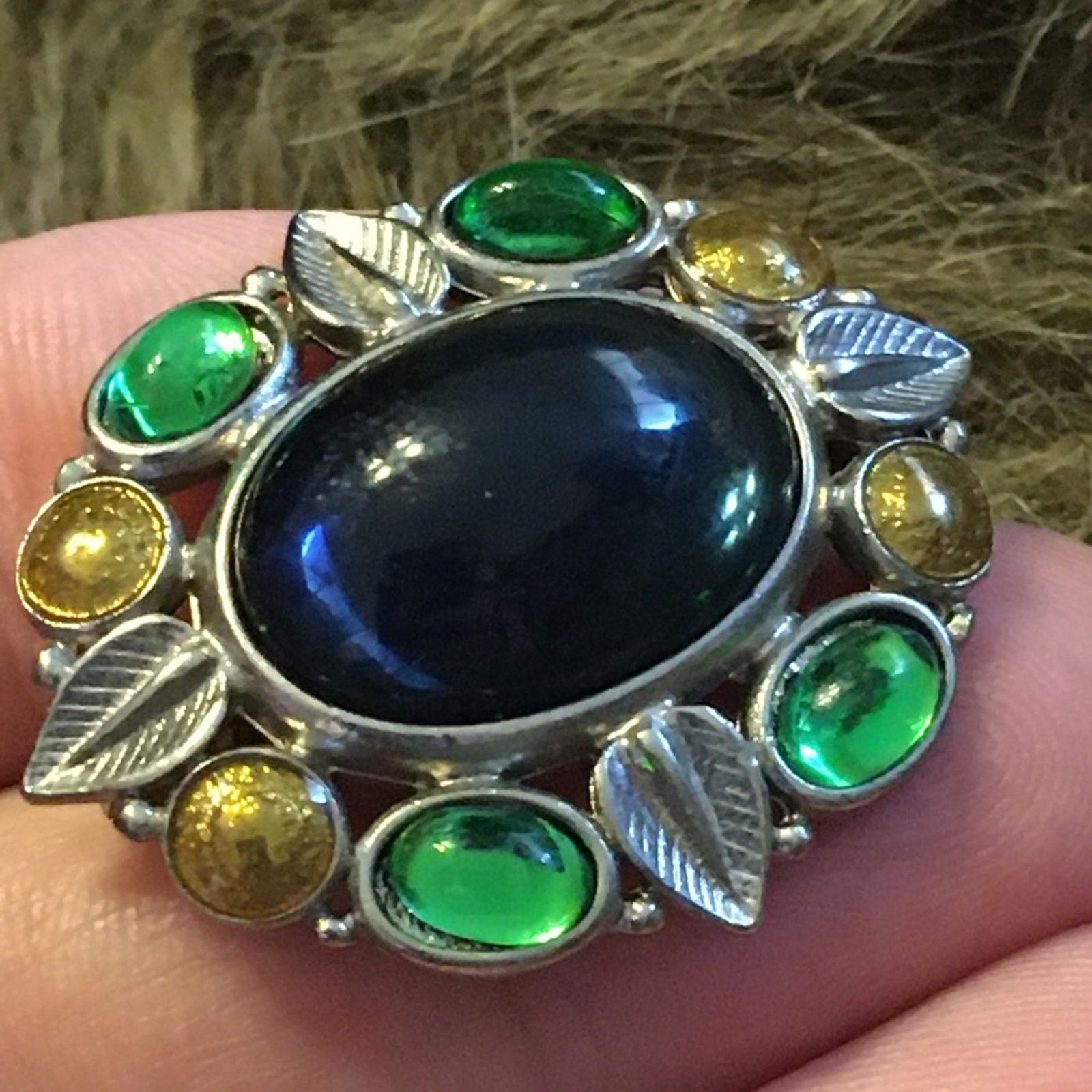 Jewelry Vintage Liz Claiborne glass cabochon brooch pin Size ONE SIZE - 3 Thumbnail