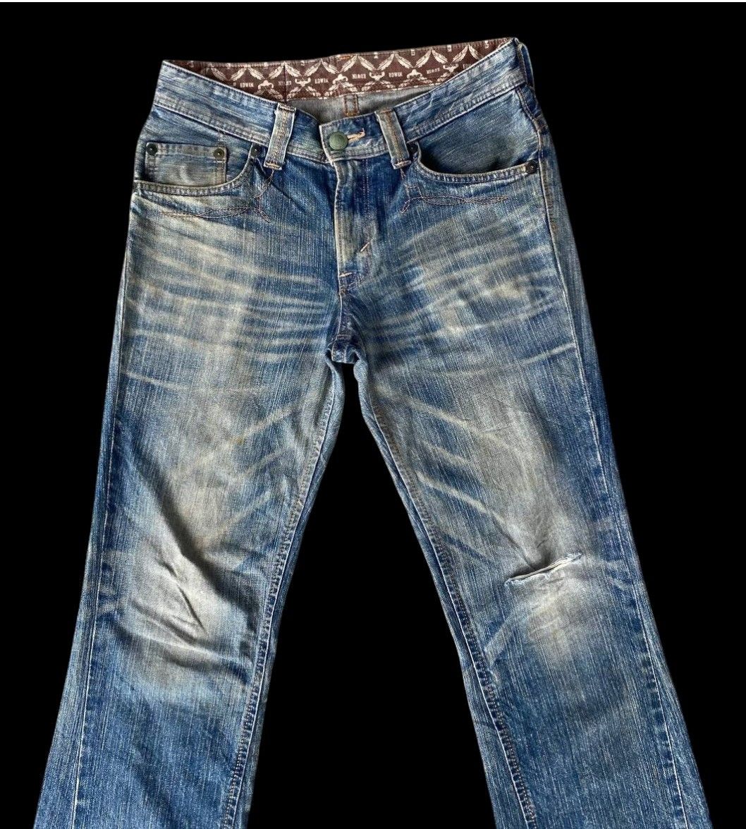 Edwin FLARED VINTAGE EDWIN JAPAN BULLS BOOTCUT DISTRESSED DENIM Size US 30 / EU 46 - 6 Thumbnail