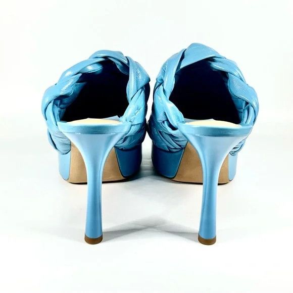 Bottega Veneta o1y0725 Covered Heel Mules in Sky Blue Size US 5.5 / IT 35.5 - 3 Thumbnail