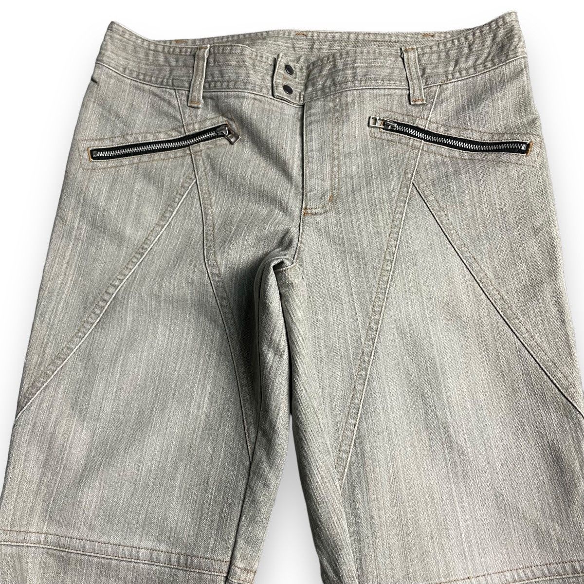 If Six Was Nine × Le Grande Bleu (L.G.B.) × Michel Klein 🇯🇵 Y2K MICHEL KLEIN MULTIZIPPER DENIM PANTS Size US 34 / EU 50 - 4 Thumbnail