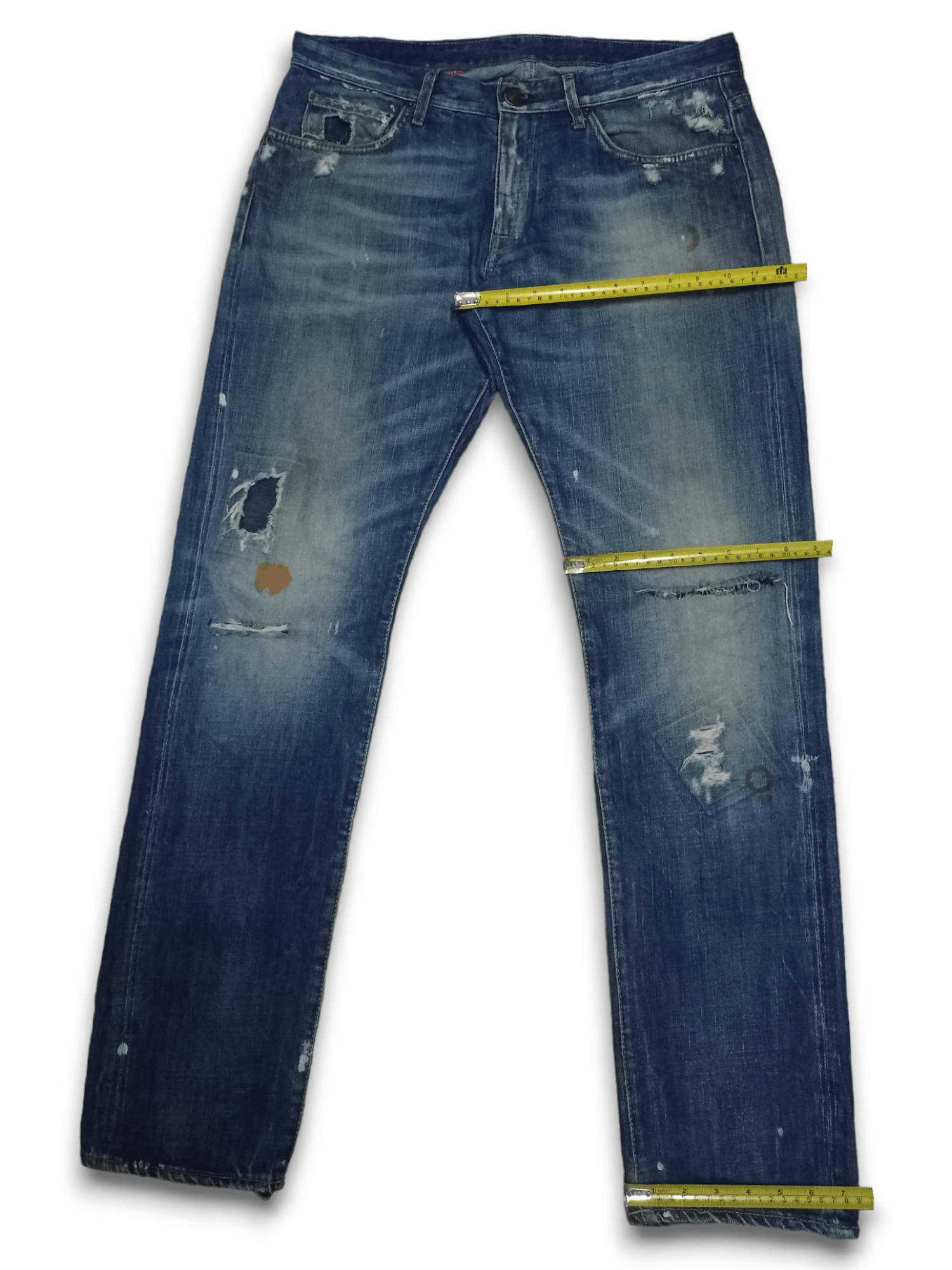 Japanese Brand Vintage Japanese Reign Studio Distress Paint Splatter Jeans Size US 35 - 11 Thumbnail