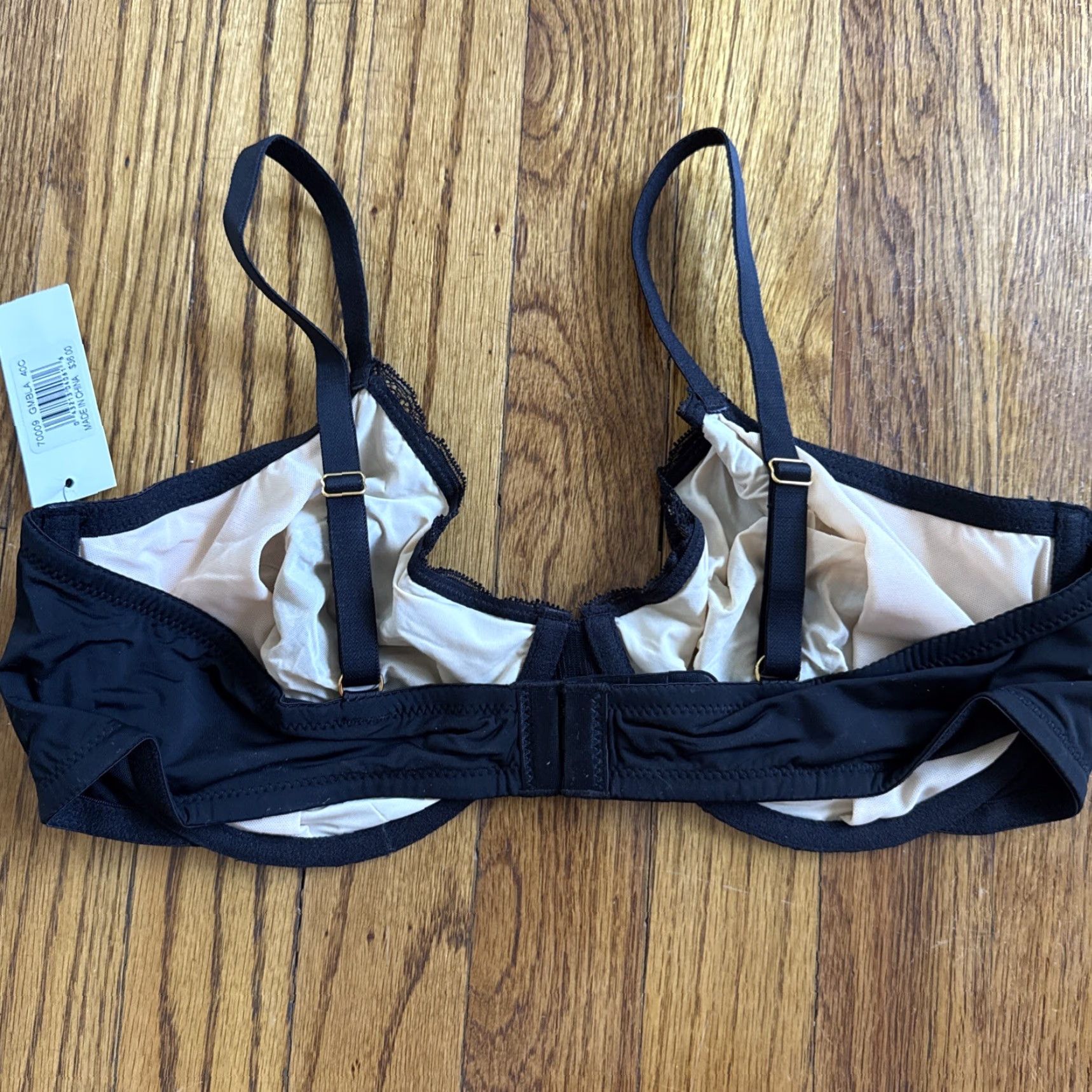 Vintage Blake & Co. Bra Black Floral Lace Underwire 40C NWT Women Bralette Underwired Cancer? Size ONE SIZE - 7 Thumbnail