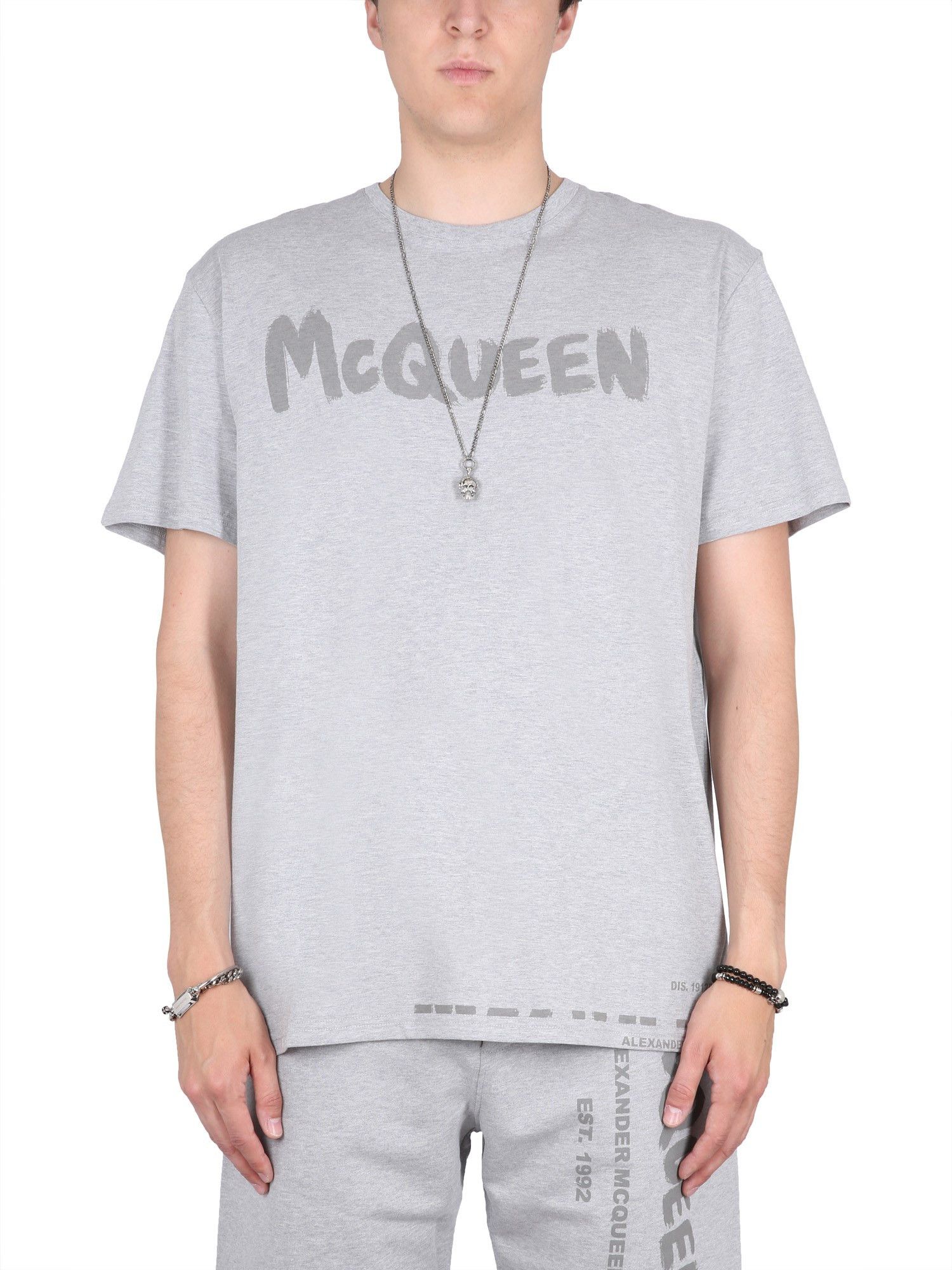 Alexander McQueen o1y1024 T-Shirt In Light Grey Size US S / EU 44-46 / 1 - 1 Thumbnail