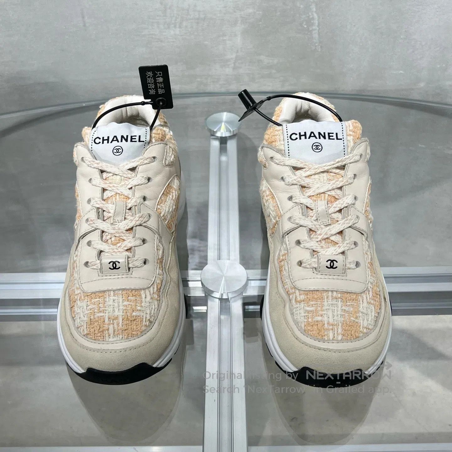 Chanel Chanel 23S White Orange Double-C Panda Sports Shoes Size US 6.5 / IT 36.5 - 2 Thumbnail