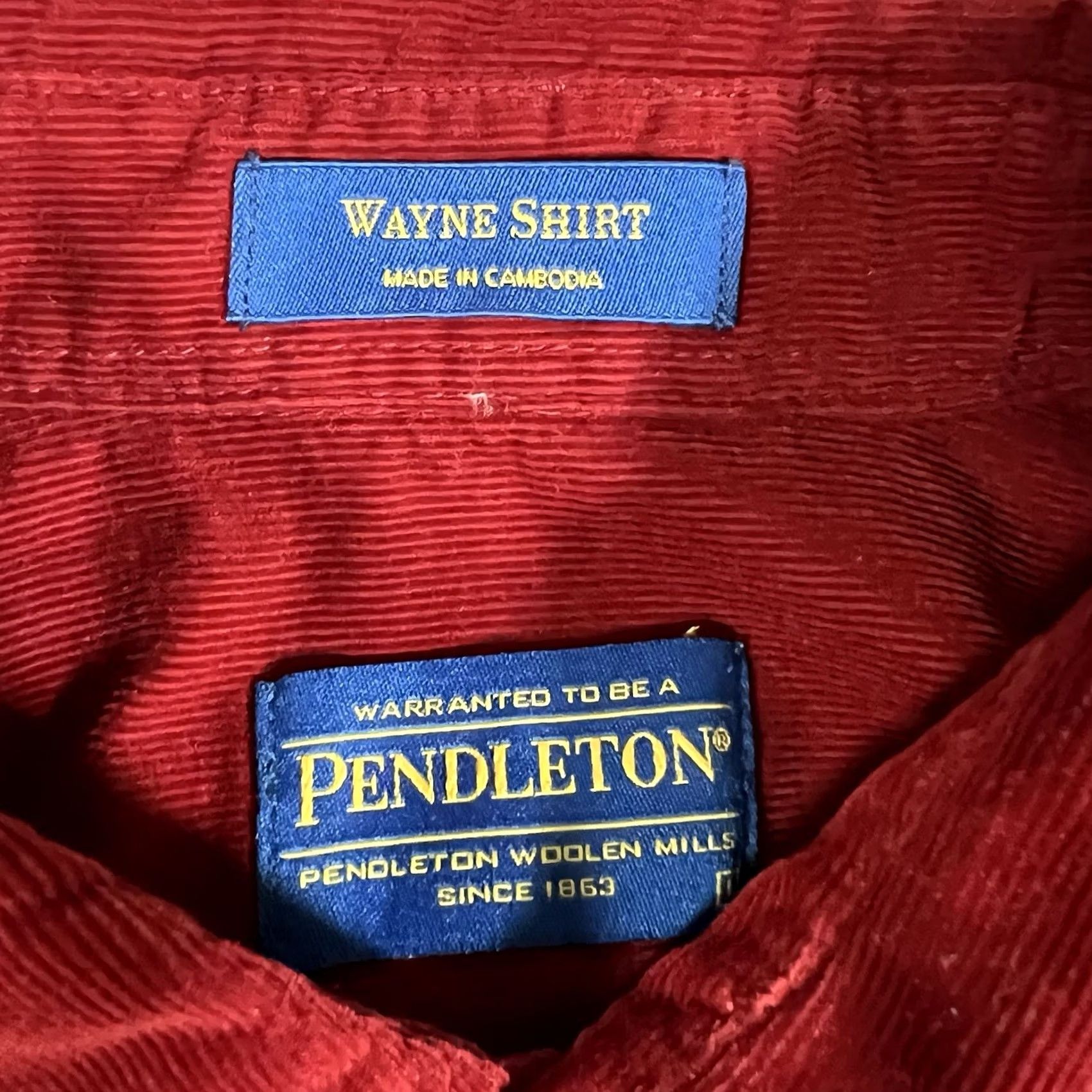 Pendleton VINTAGE Pendleton Shirt Mens L Red Corduroy Western Button-Up Workwear Long Sleeve Size US L / EU 52-54 / 3 - 2 Thumbnail