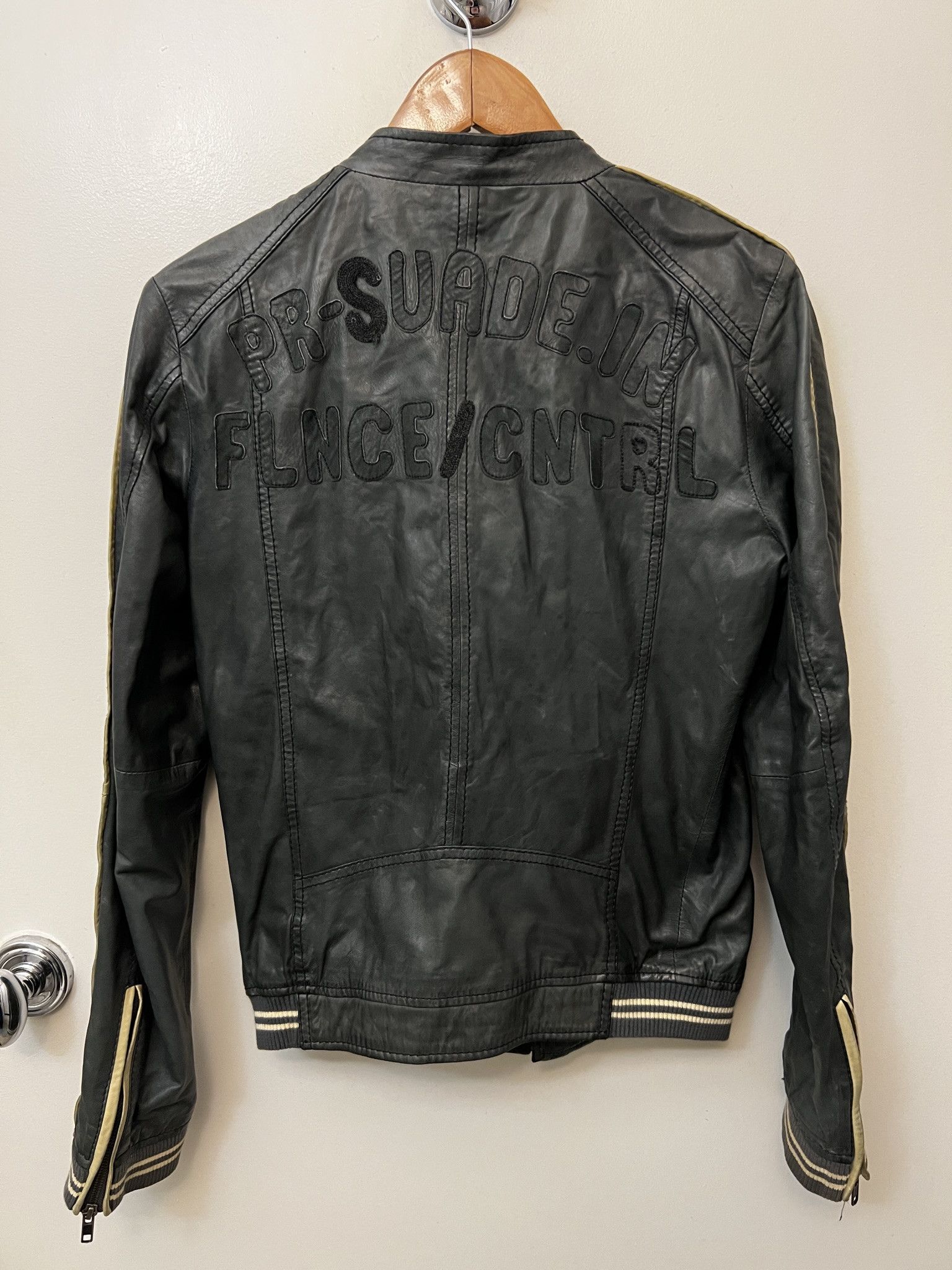 Diesel Military Olive Green Lamb Leather Jacket Mens Small S Size US S / EU 44-46 / 1 - 3 Thumbnail