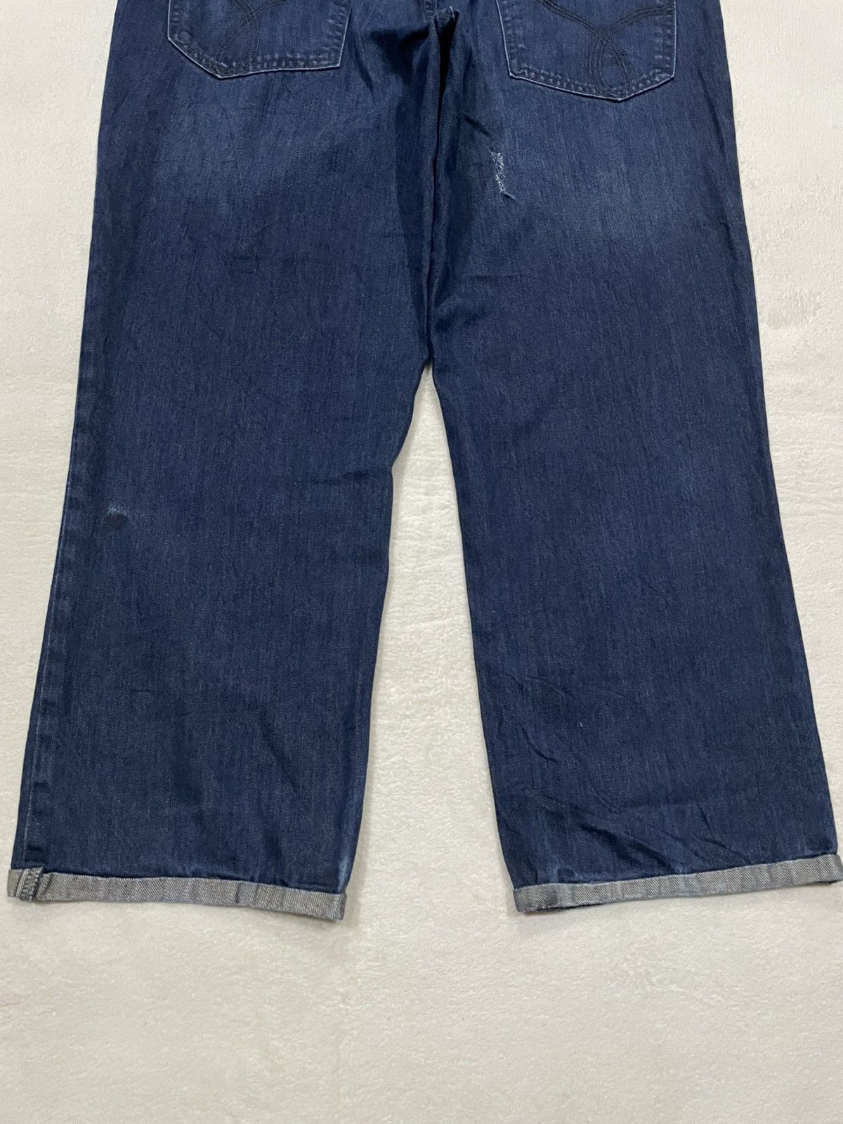 Calvin Klein Vintage Calvin Klein Distressed Slim Straight Cut Dark Jeans Size US 37 - 19 Thumbnail