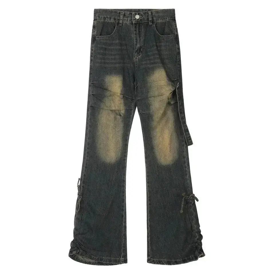 Japanese Brand Unisex Y2K Stacked Baggy Flare Jeans Size US 32 / EU 48 - 6 Thumbnail