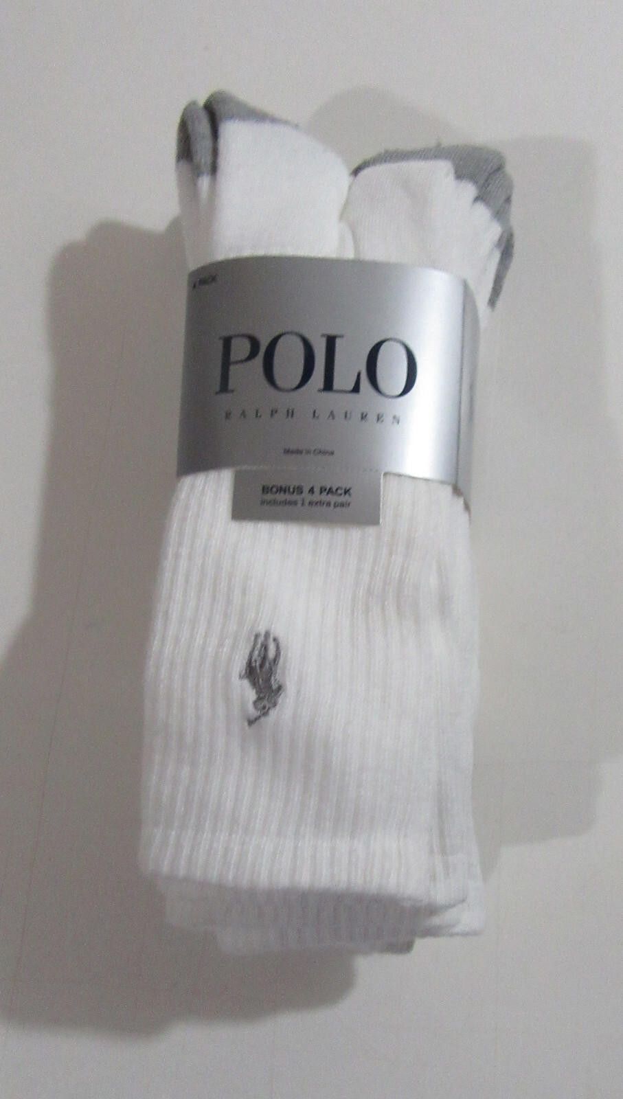 Polo Ralph Lauren Polo Ralph Lauren Mens Contrast Heel Crew Socks Grey Black Size ONE SIZE - 7 Thumbnail