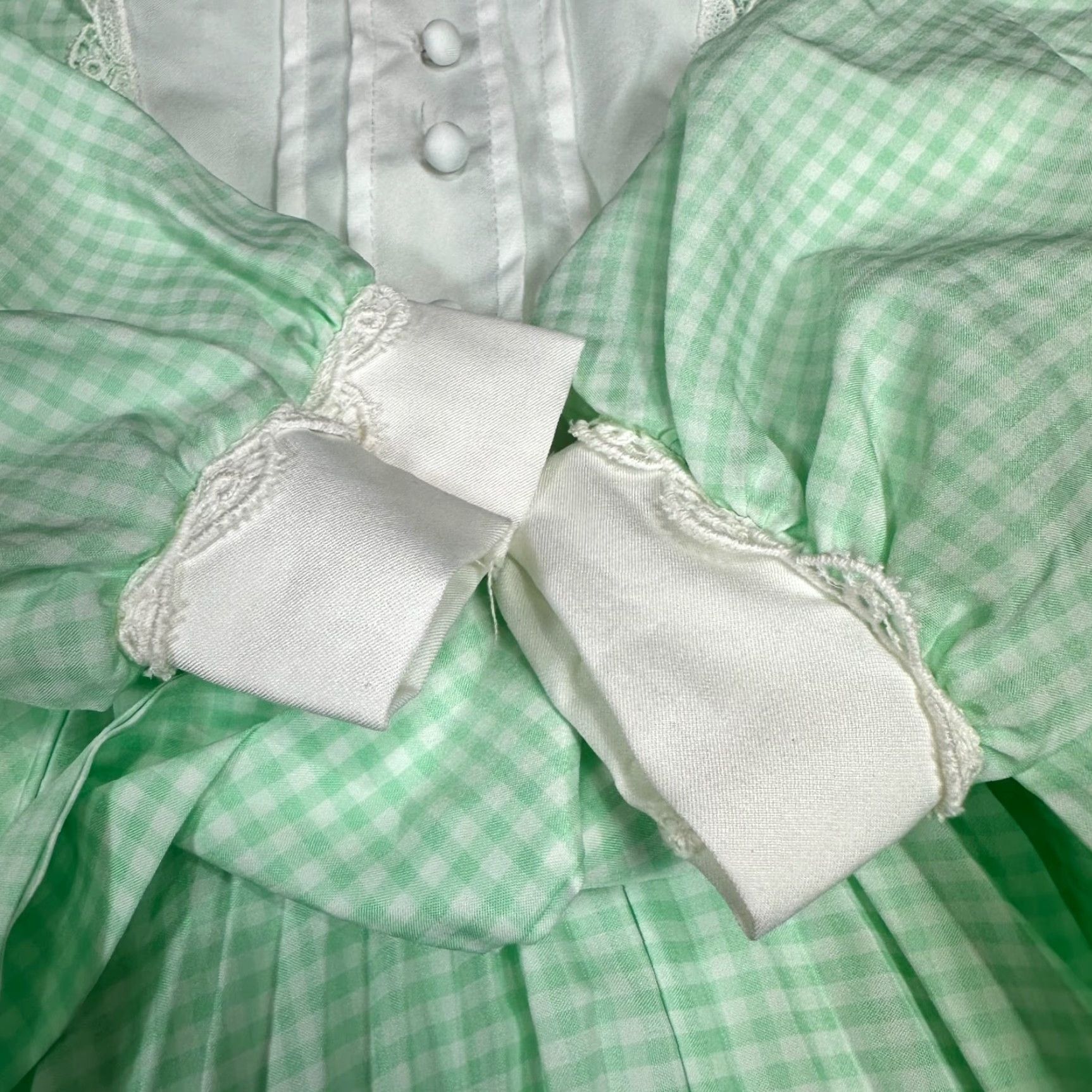 Vintage Vtg Beautique Chris Lynch Long Sleeve Green Gingham Check Dress Sz 6 Tie Waist Girls Size US S / EU 44-46 / 1 - 7 Thumbnail