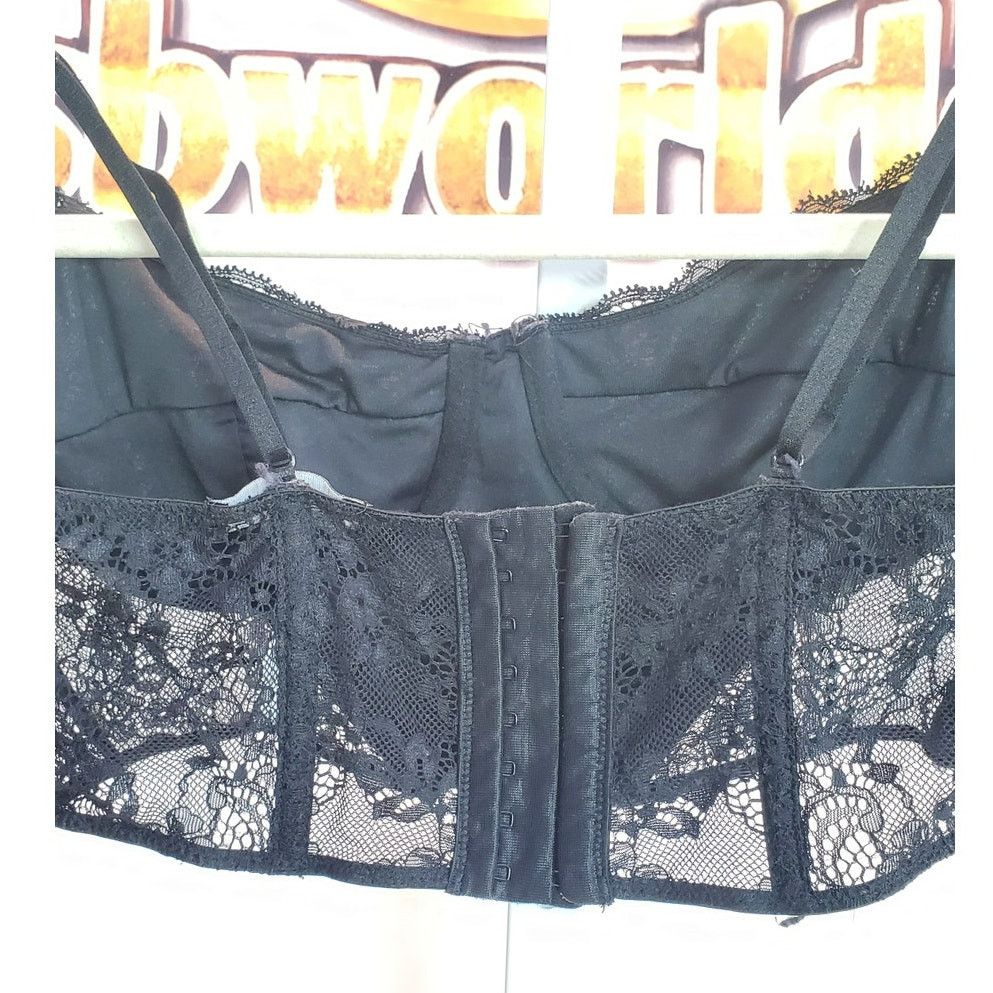 Stradivarius Stradivarius Black Lace Bustier Corset Top Size L Size ONE SIZE - 8 Thumbnail