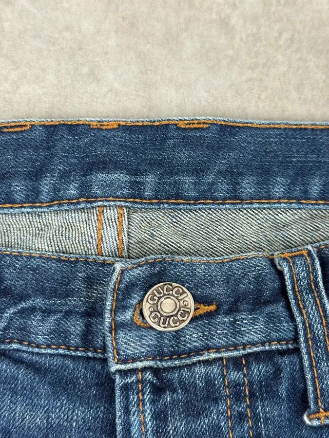 Gucci 2010s Gucci Blue Faded Slim Denim Jeans by Frida Giannini Size US 30 / EU 46 - 9 Thumbnail