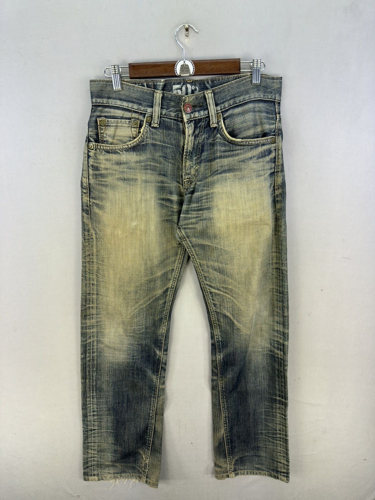 Kapital Edwin 503 Blue Trip Distressed Denim Jeans Size US 32 / EU 48 - 1 Thumbnail