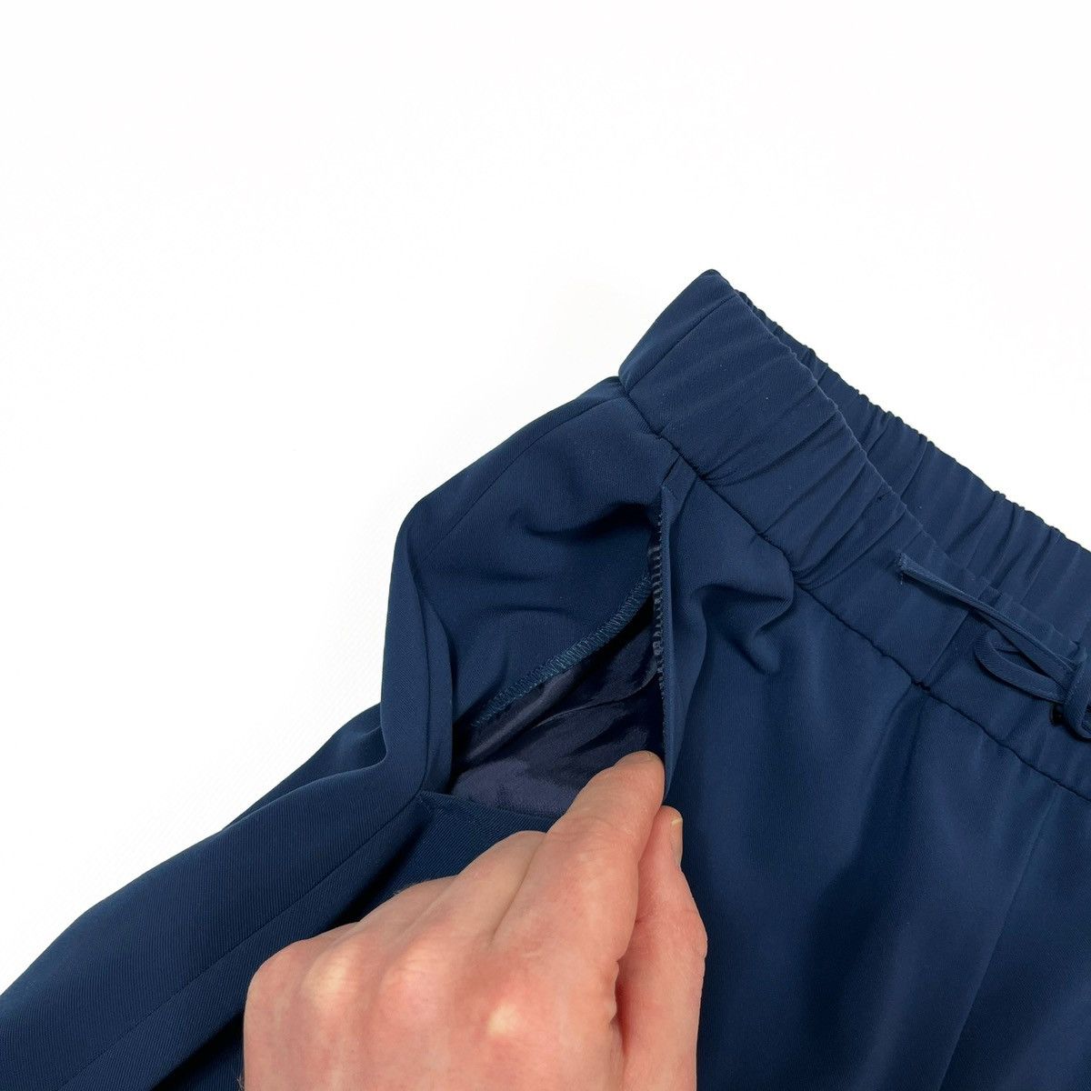 Akris Akris Punto Navy Blue Elastic Waist Tapered Pants Size US 12 Size 34" / US 12 / IT 48 - 20 Thumbnail