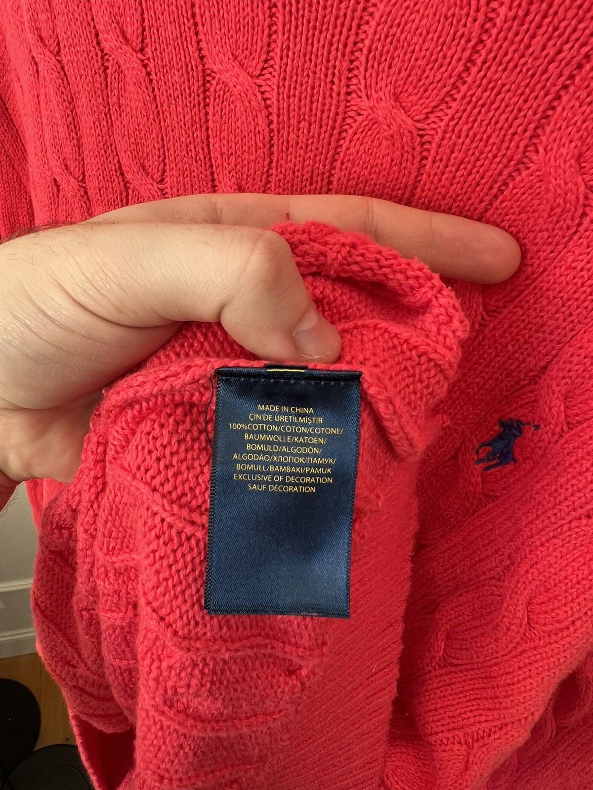 Polo Ralph Lauren × Ralph Lauren Polo Ralph Lauren Cable Pink Knit Sweater Size US XL / EU 56 / 4 - 9 Thumbnail