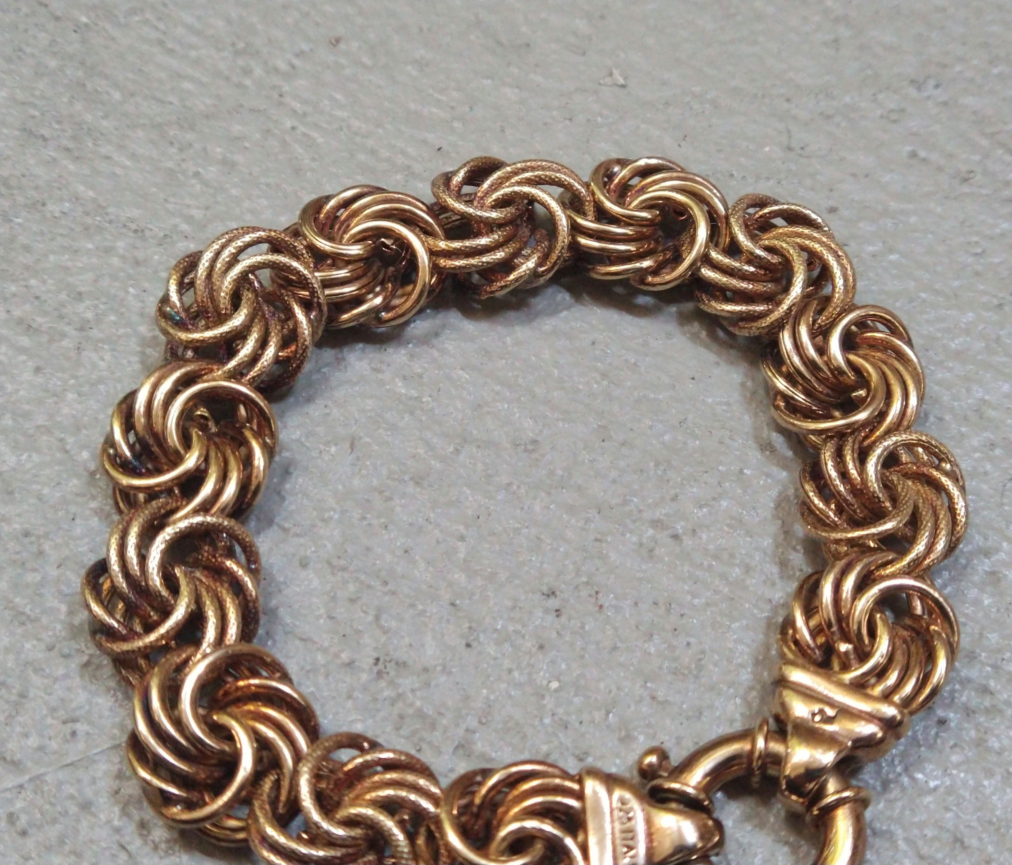Jewelry Sterling Silver Bracelet Rosetta Link Chain Milor Italy 7.75 Size ONE SIZE - 2 Thumbnail