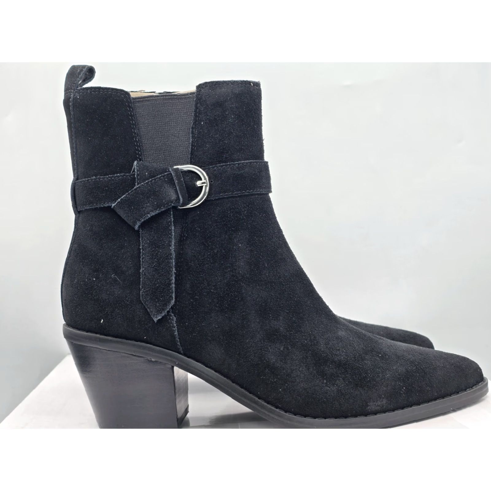 Nine West Nine West Lemone Block Heel Pointy Toe Suede Dress Booties Black Size 9 M Women Bootie Size M / US 6-8 / IT 42-44 - 7 Thumbnail