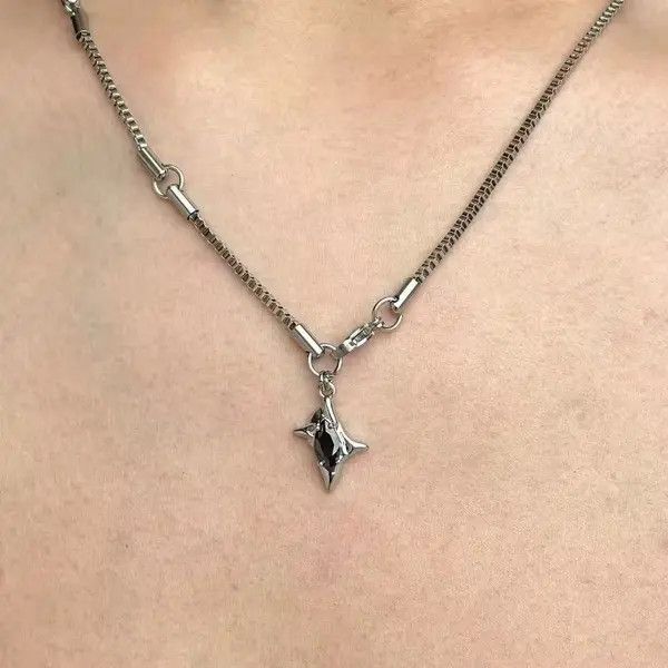 Jewelry Minimalist Star Black Zircon Pendant Necklace Size ONE SIZE - 6 Thumbnail