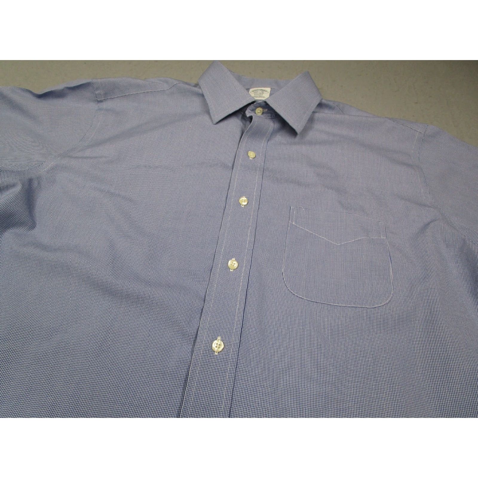 Brooks Brothers Brooks Brothers Dress Shirt Mens Blue Reg ent 17.5 35 Supima Non-Iron Twill Button Up Long Sleeve Collar Cuff Pocket Classic Modern Preppy Size 34R - 2 Thumbnail