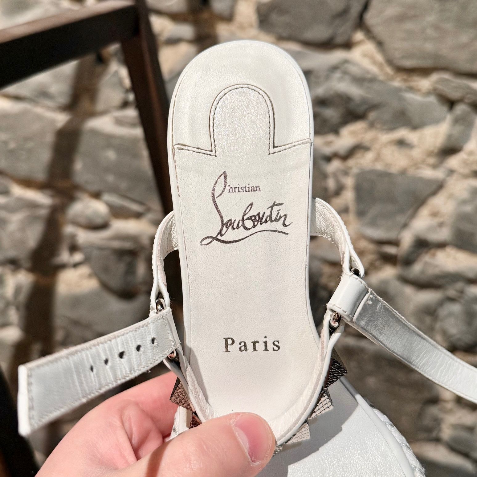 Christian Louboutin Christian Louboutin Leather Studded Pyraclou Wedge Sandals Size US 8 / IT 38 - 11 Thumbnail