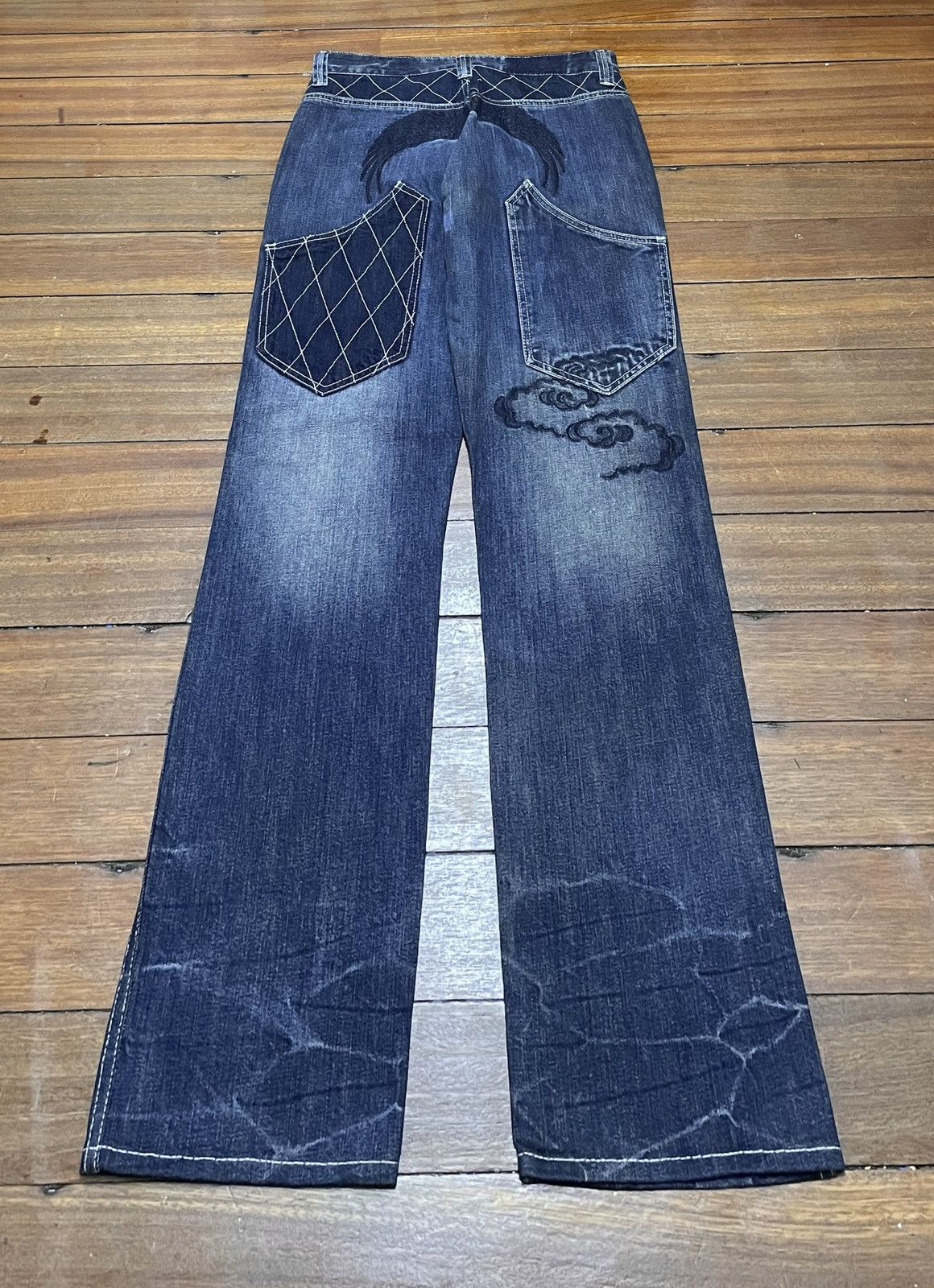 If Six Was Nine Rare Design Vintage Japanese Brand Sukajan Jeans 1990s Size US 30 / EU 46 - 2 Thumbnail
